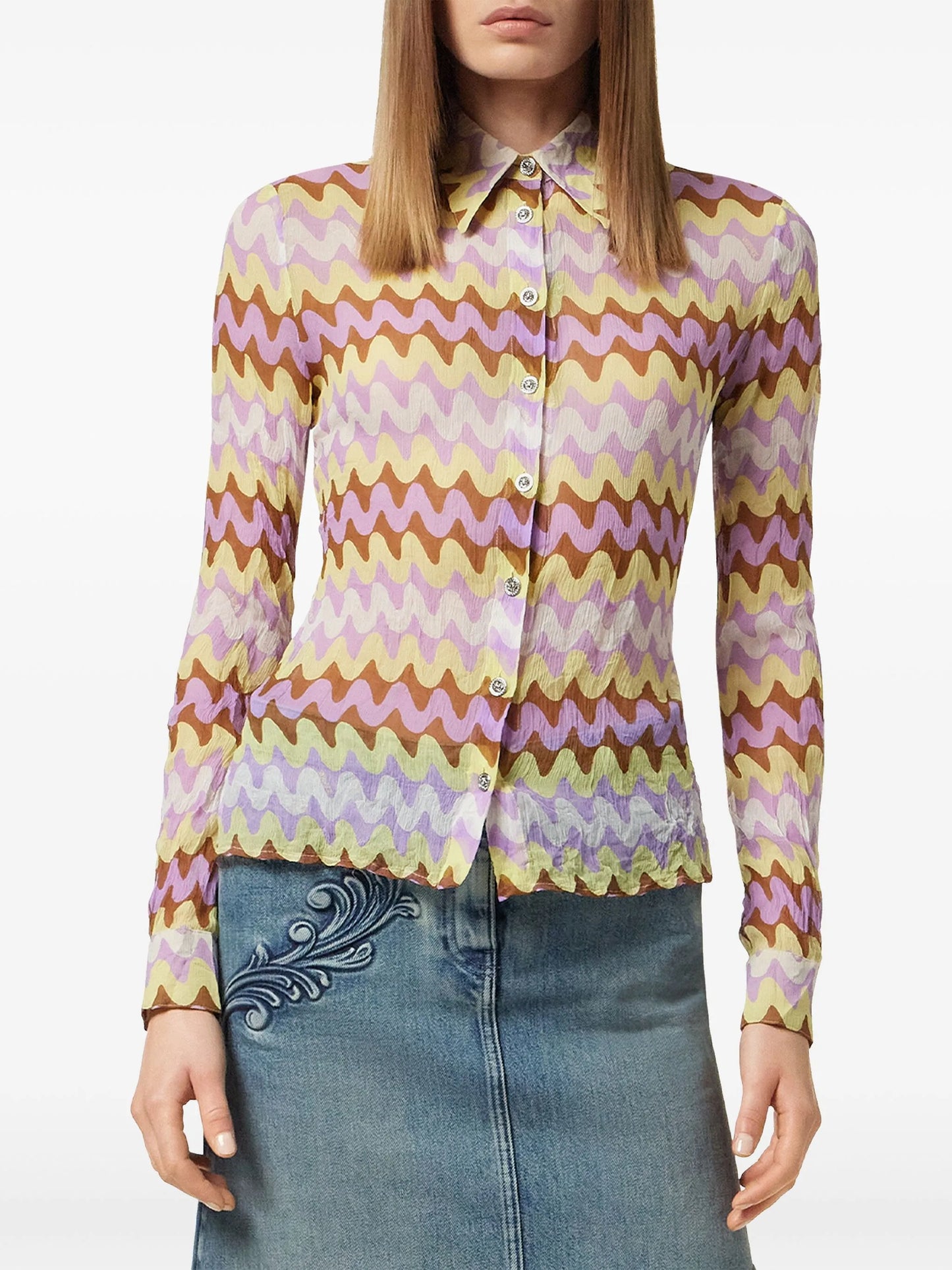 Wave crepe shirt