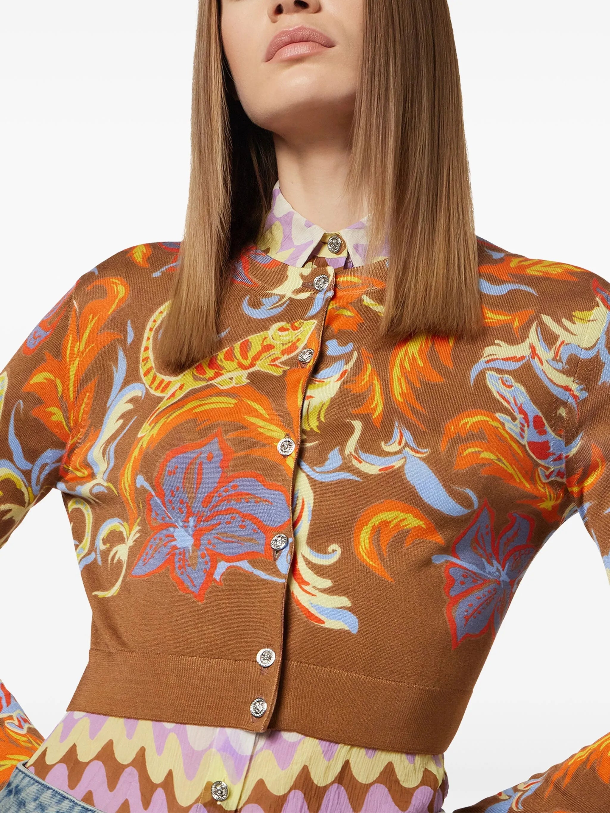 Exotic Barocco cropped cardigan