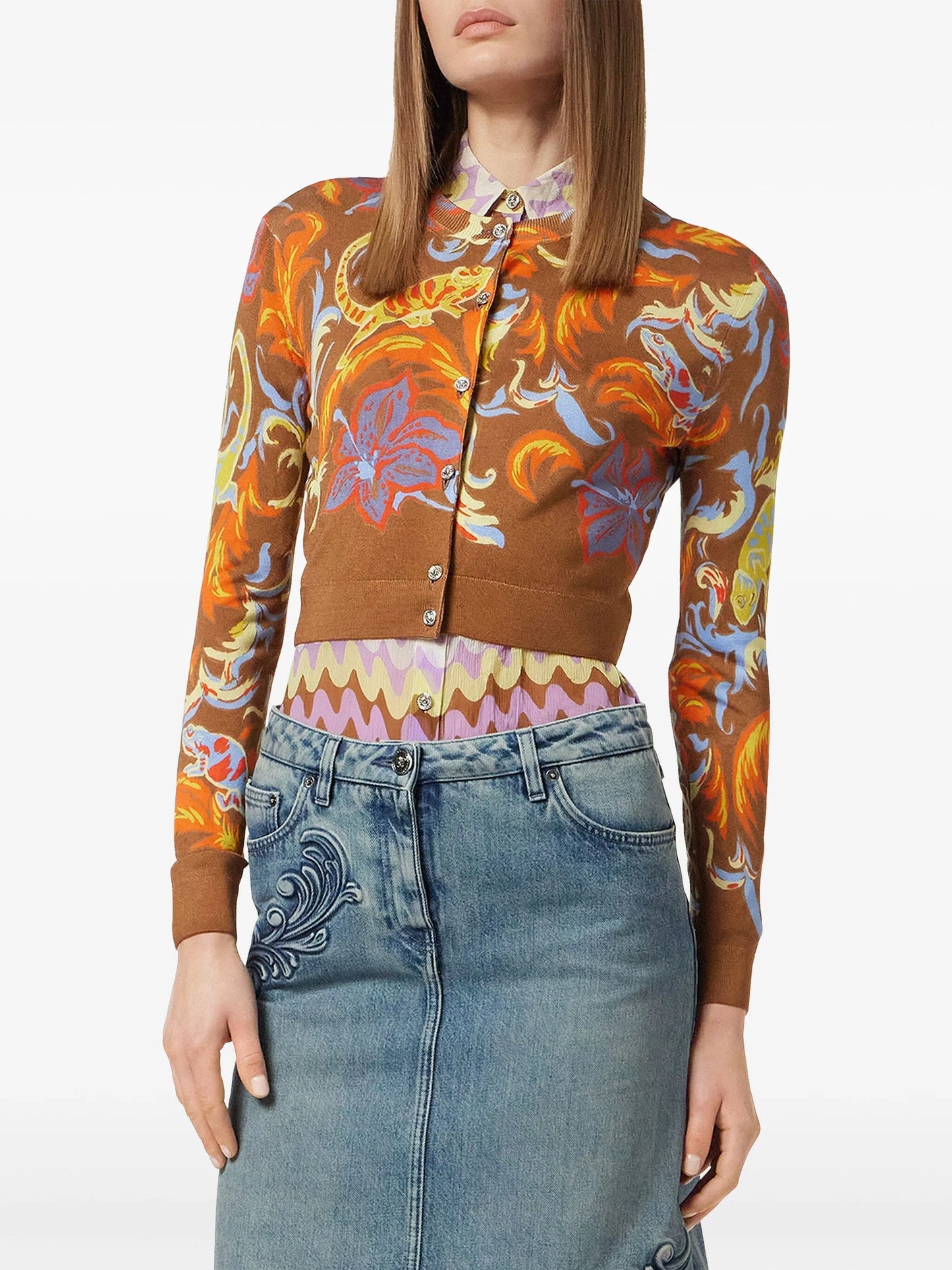 Exotic Barocco cropped cardigan