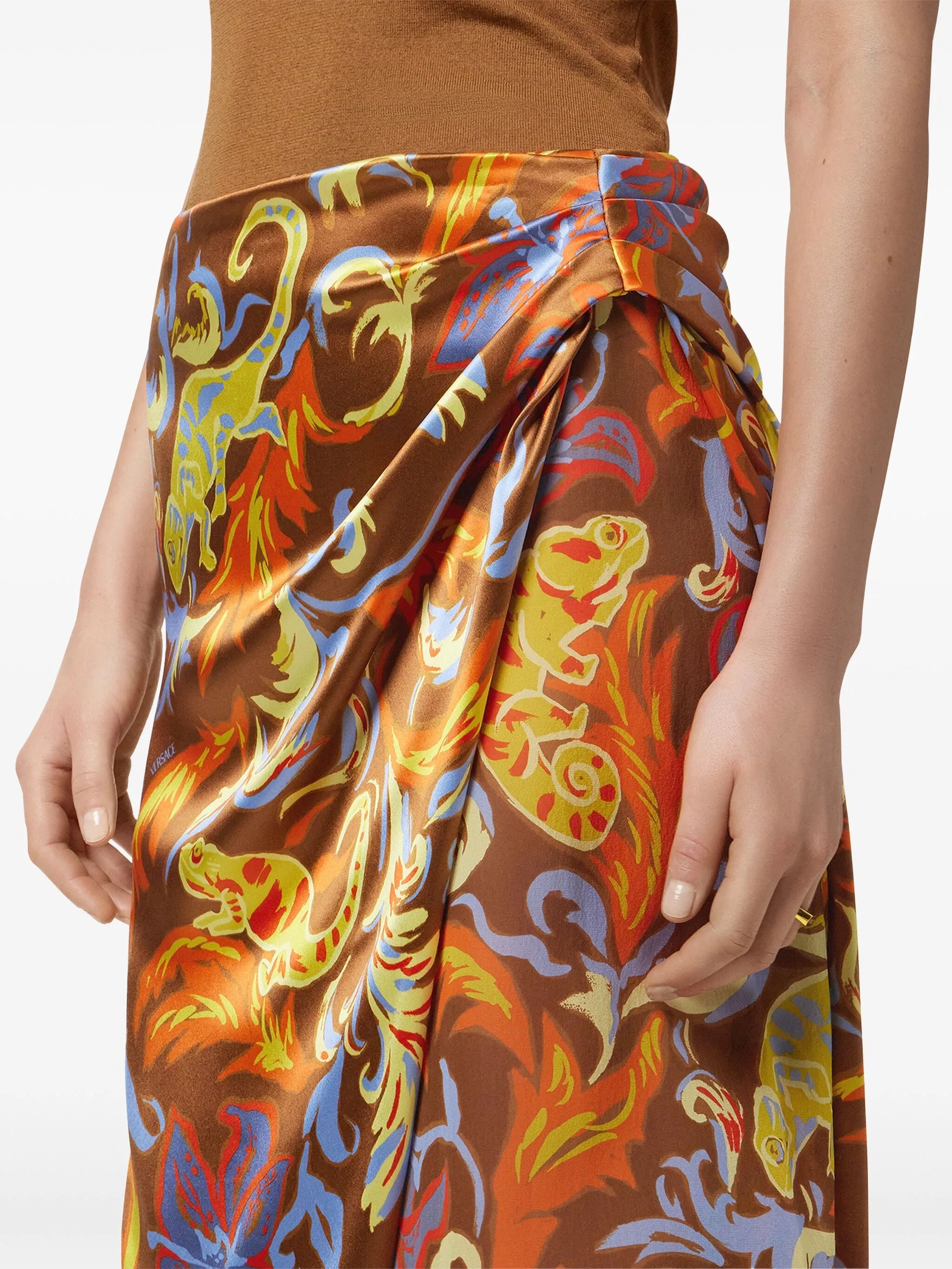 Exotic Barocco A-line midi skirt