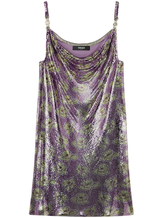 Poppies Metal Mesh mini slip dress
