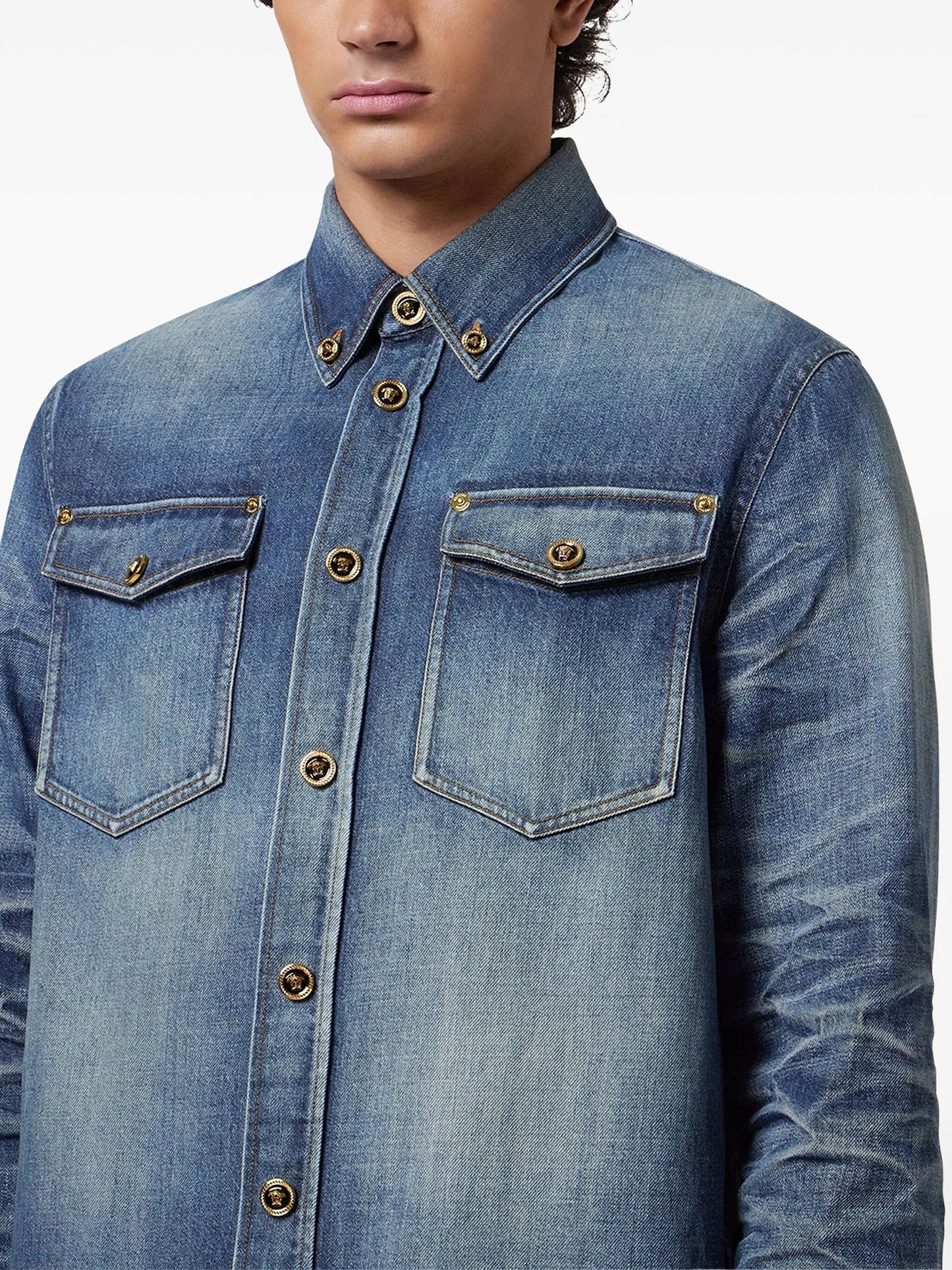 Japanese-denim overshirt