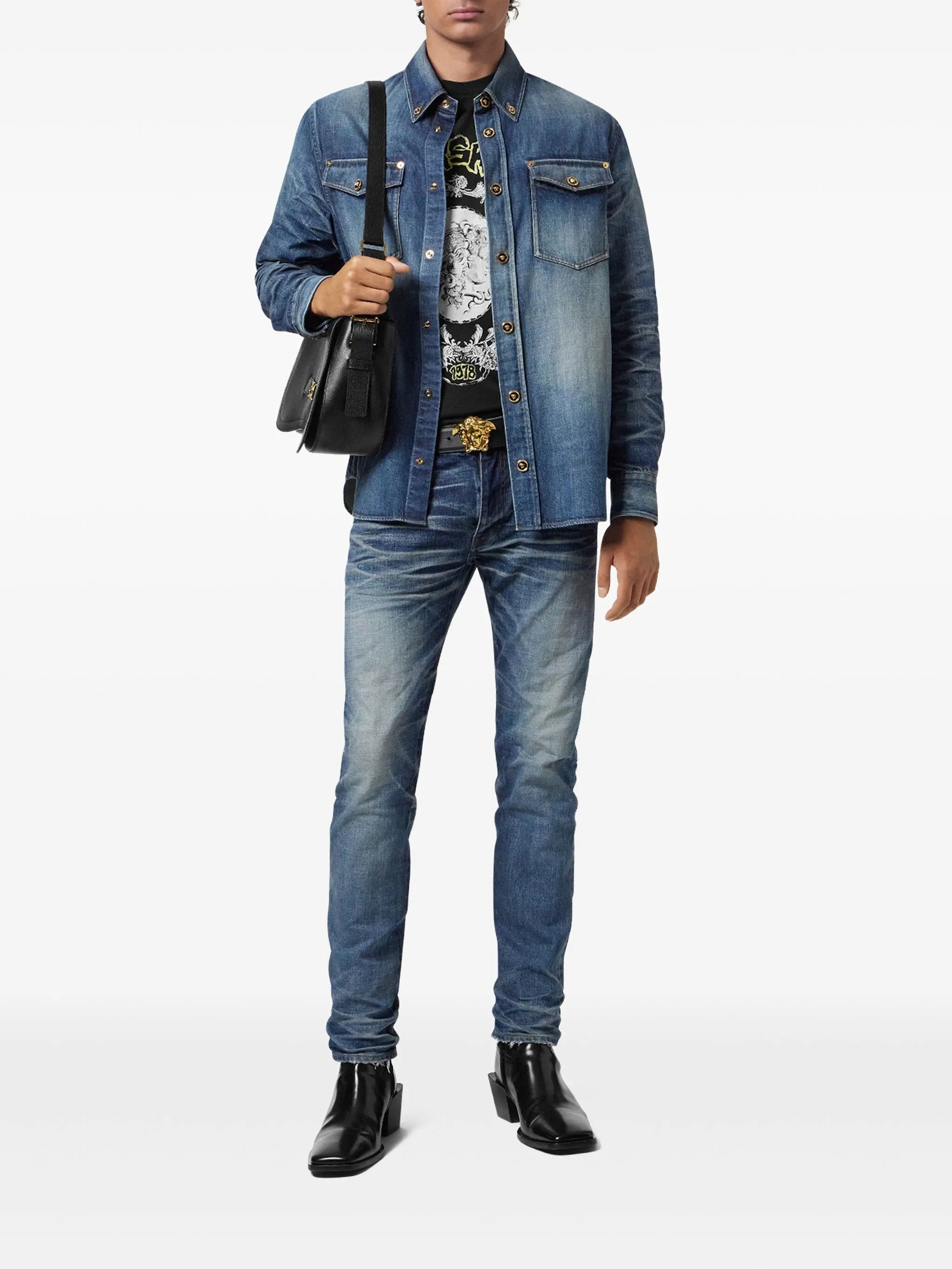 Japanese-denim overshirt