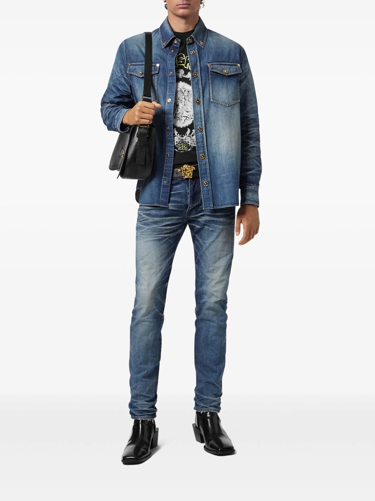 Japanese-denim overshirt