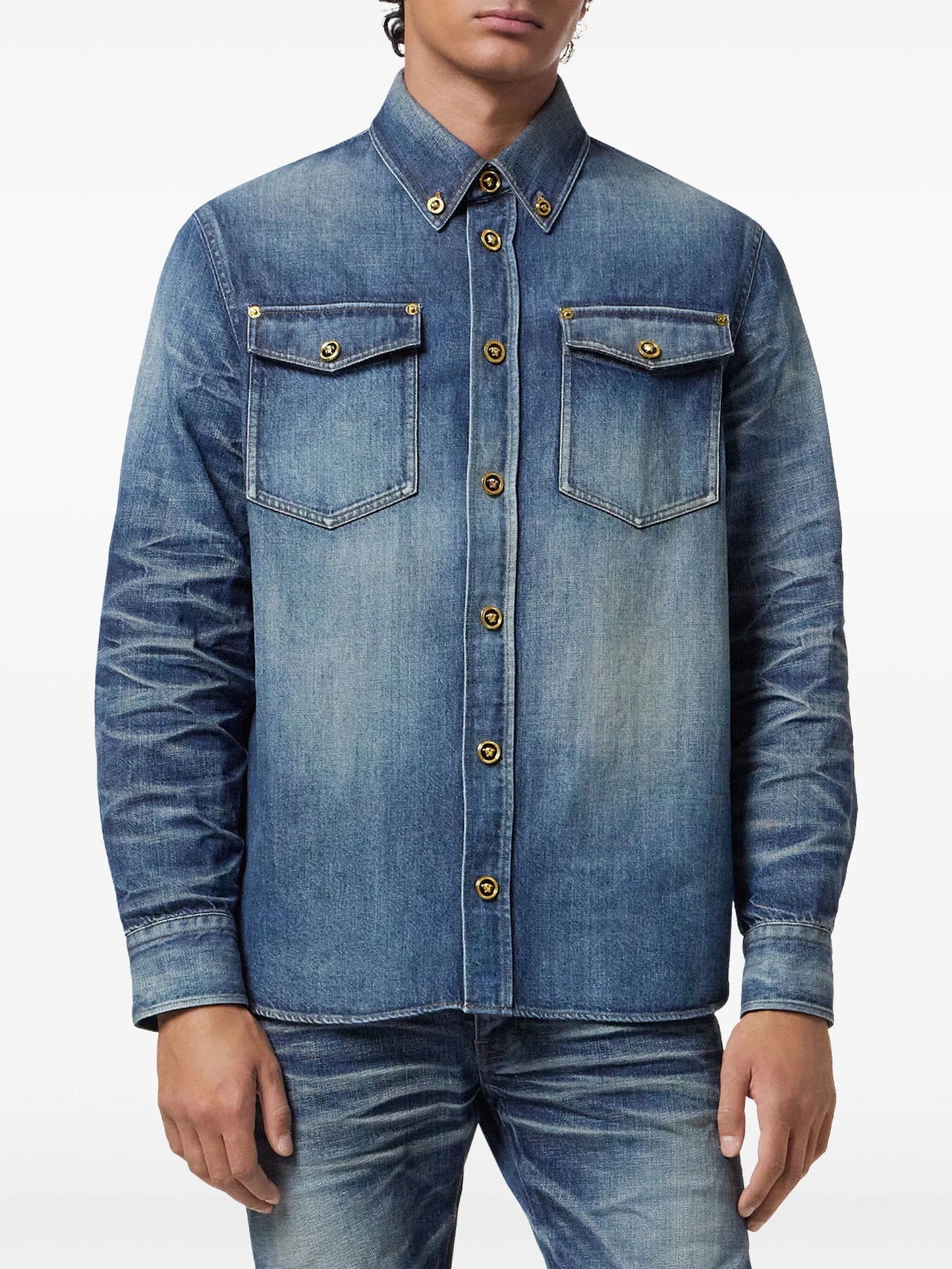 Japanese-denim overshirt