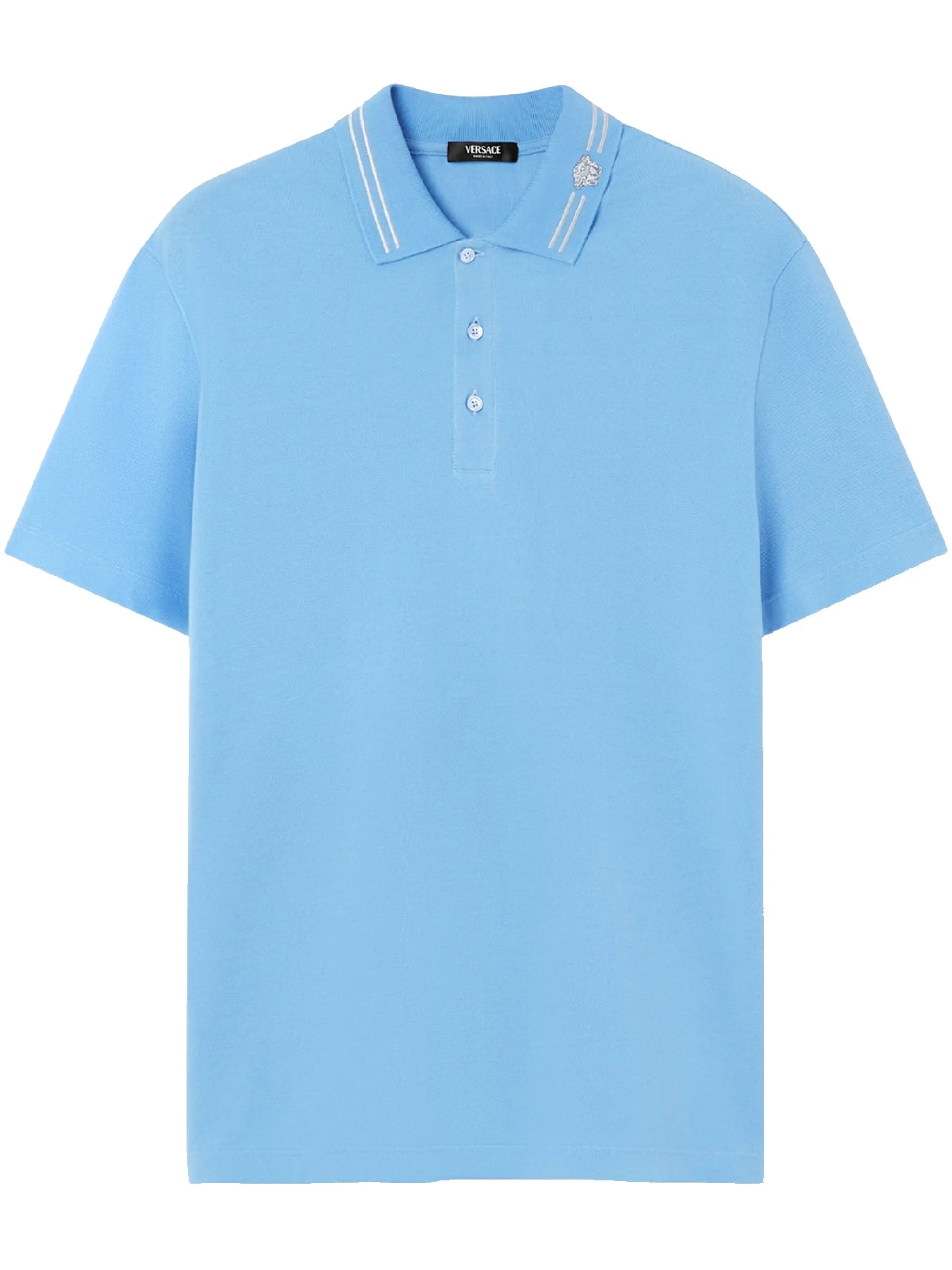 Medusa-embroidered polo shirt