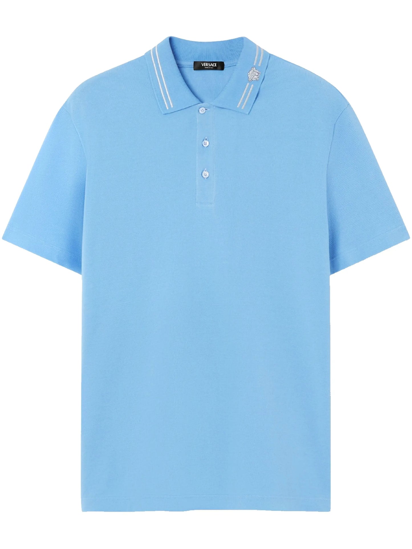 Medusa-embroidered polo shirt