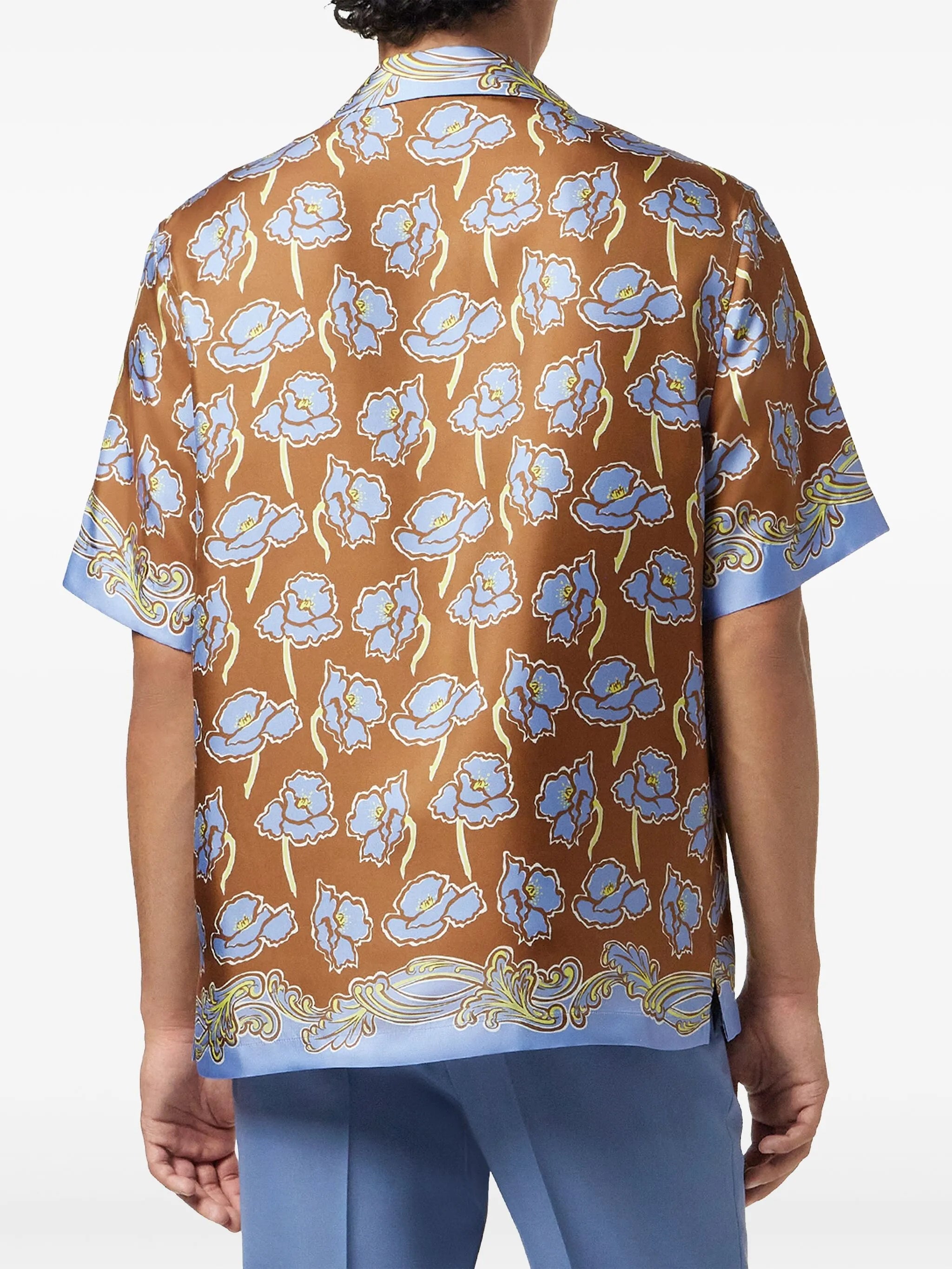 Poppies foulard silk shirt