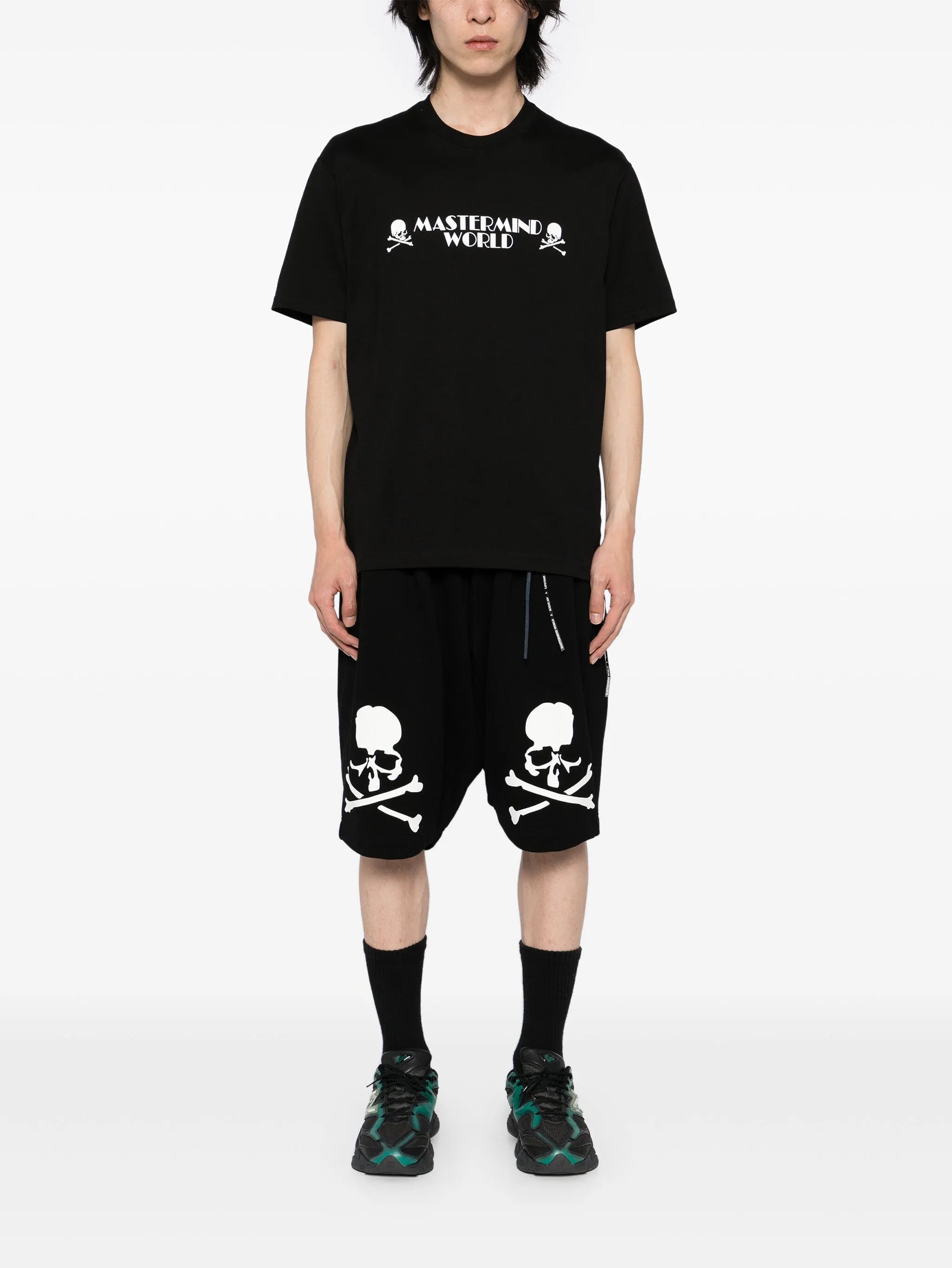 logo-print shorts
