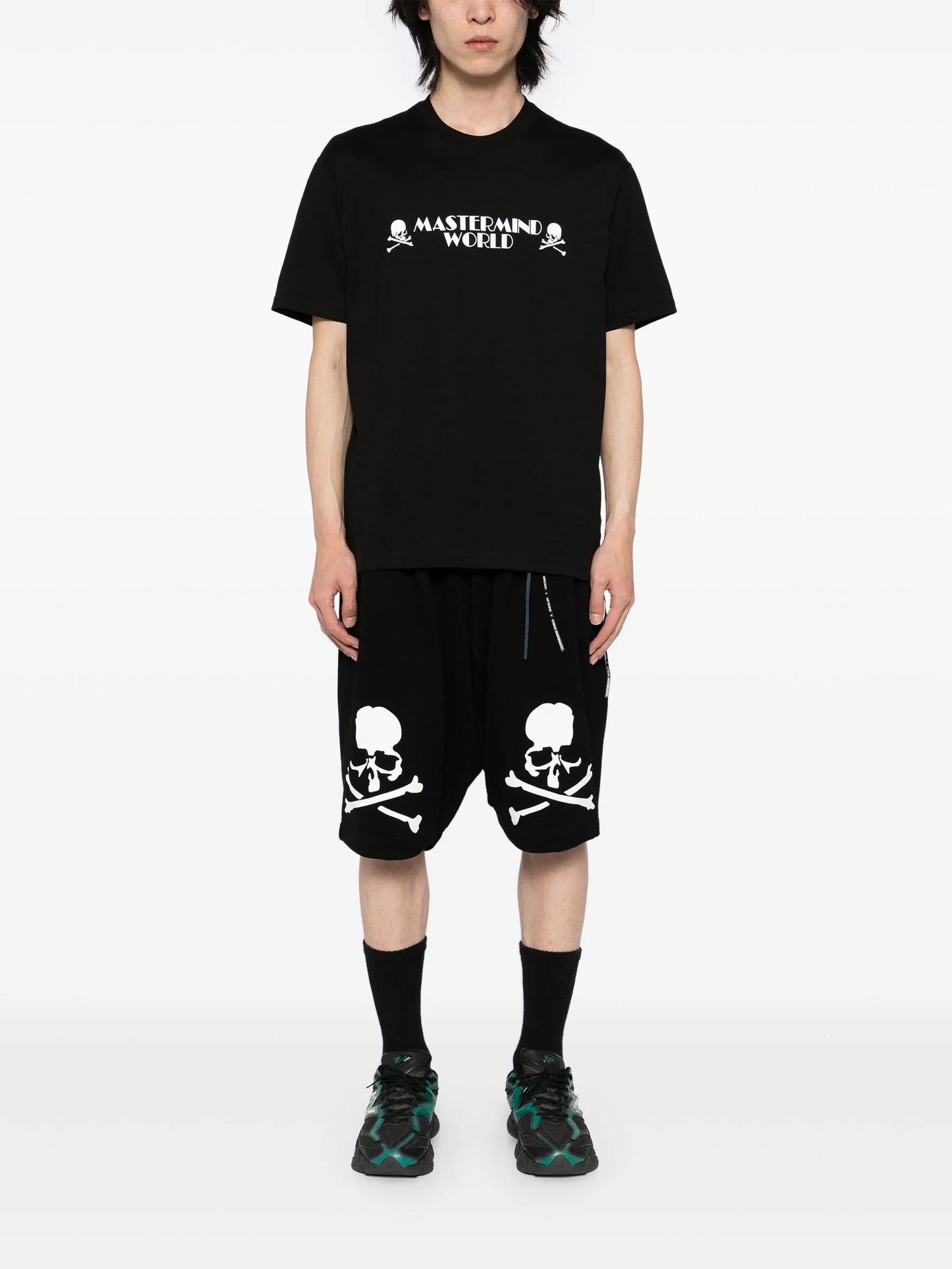 logo-print shorts