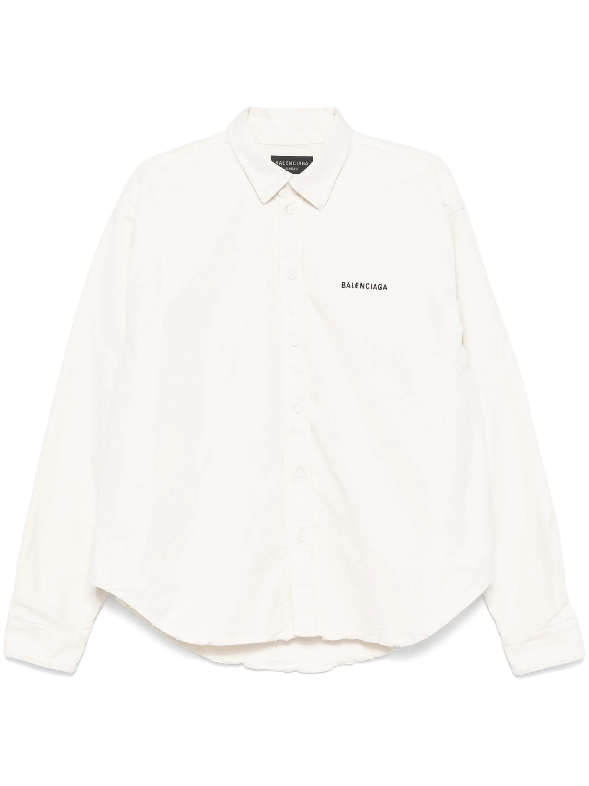 logo-embroidered shirt jacket