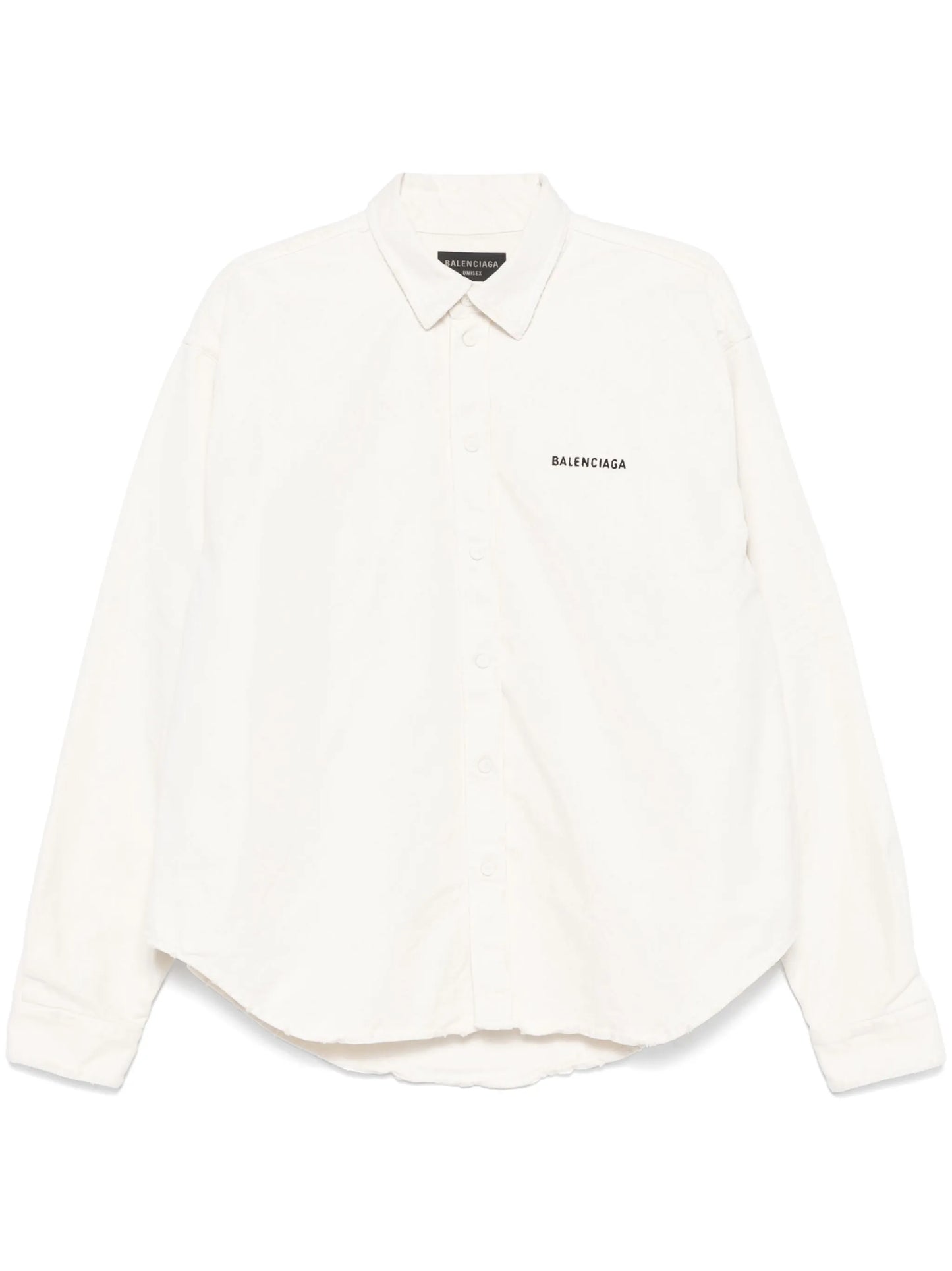 logo-embroidered shirt jacket