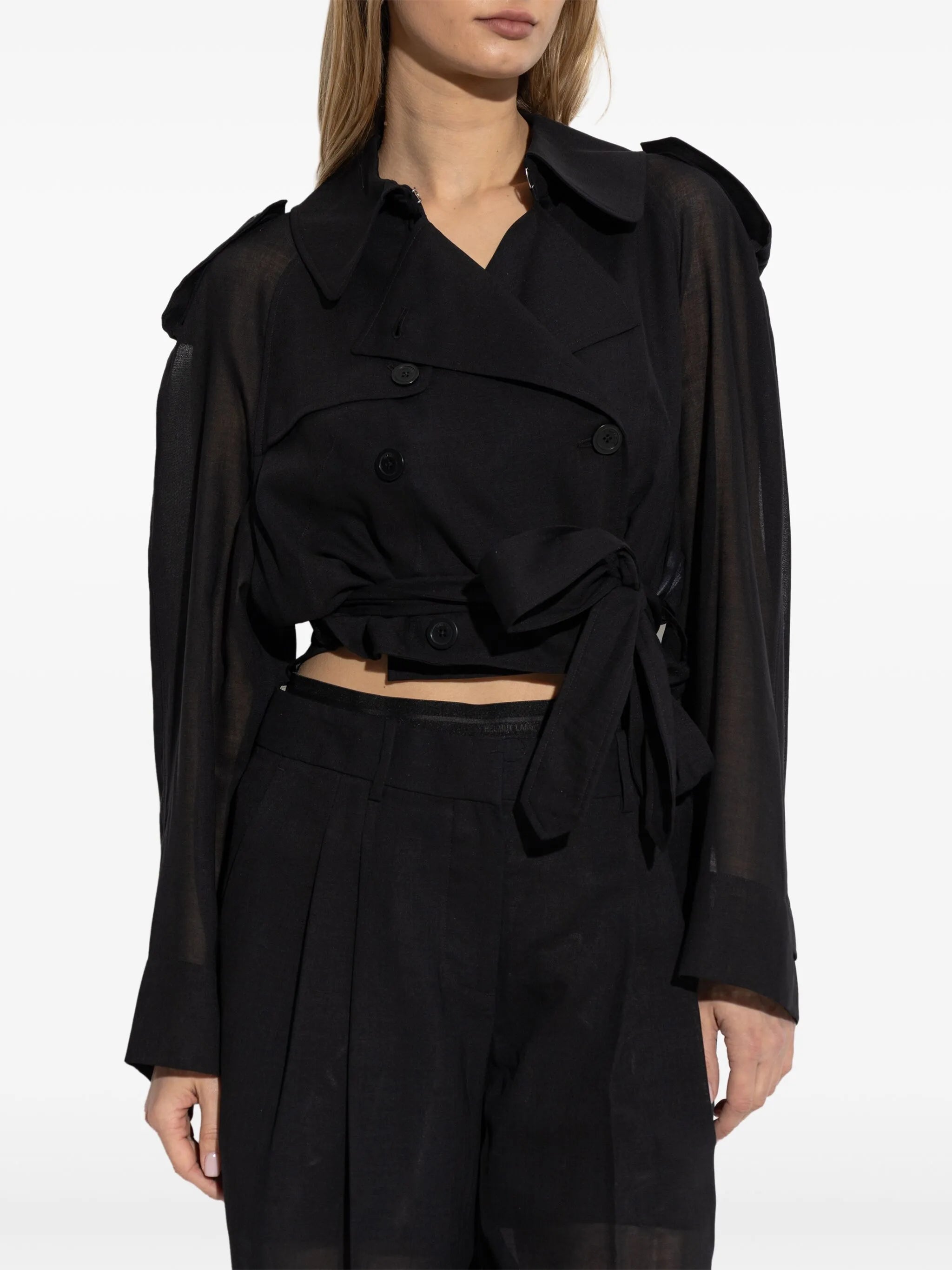 cropped double-breasted coat