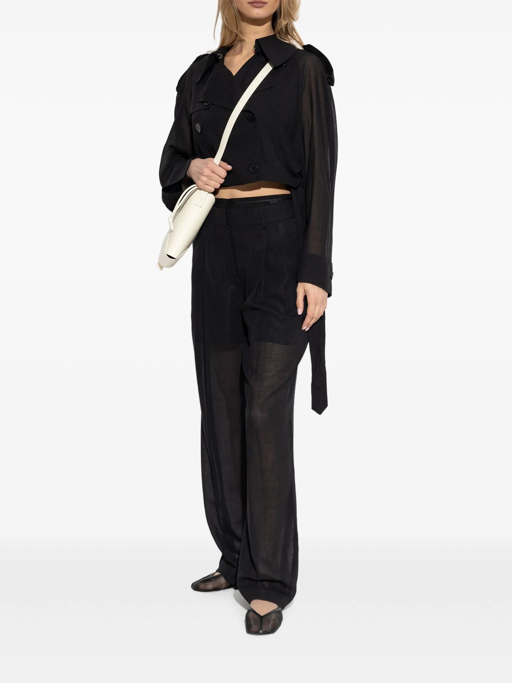 cropped double-breasted coat