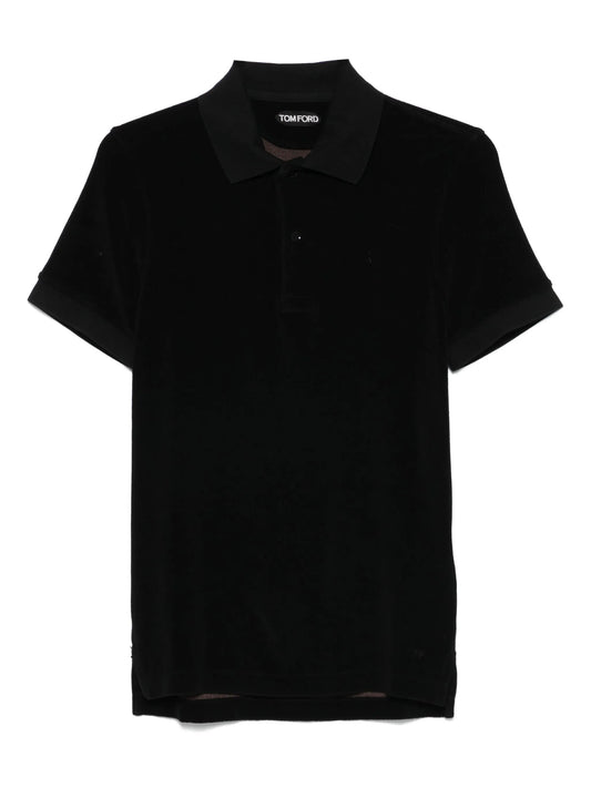 towelling-finish polo shirt