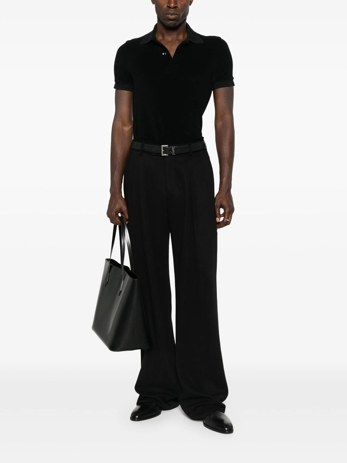 towelling-finish polo shirt
