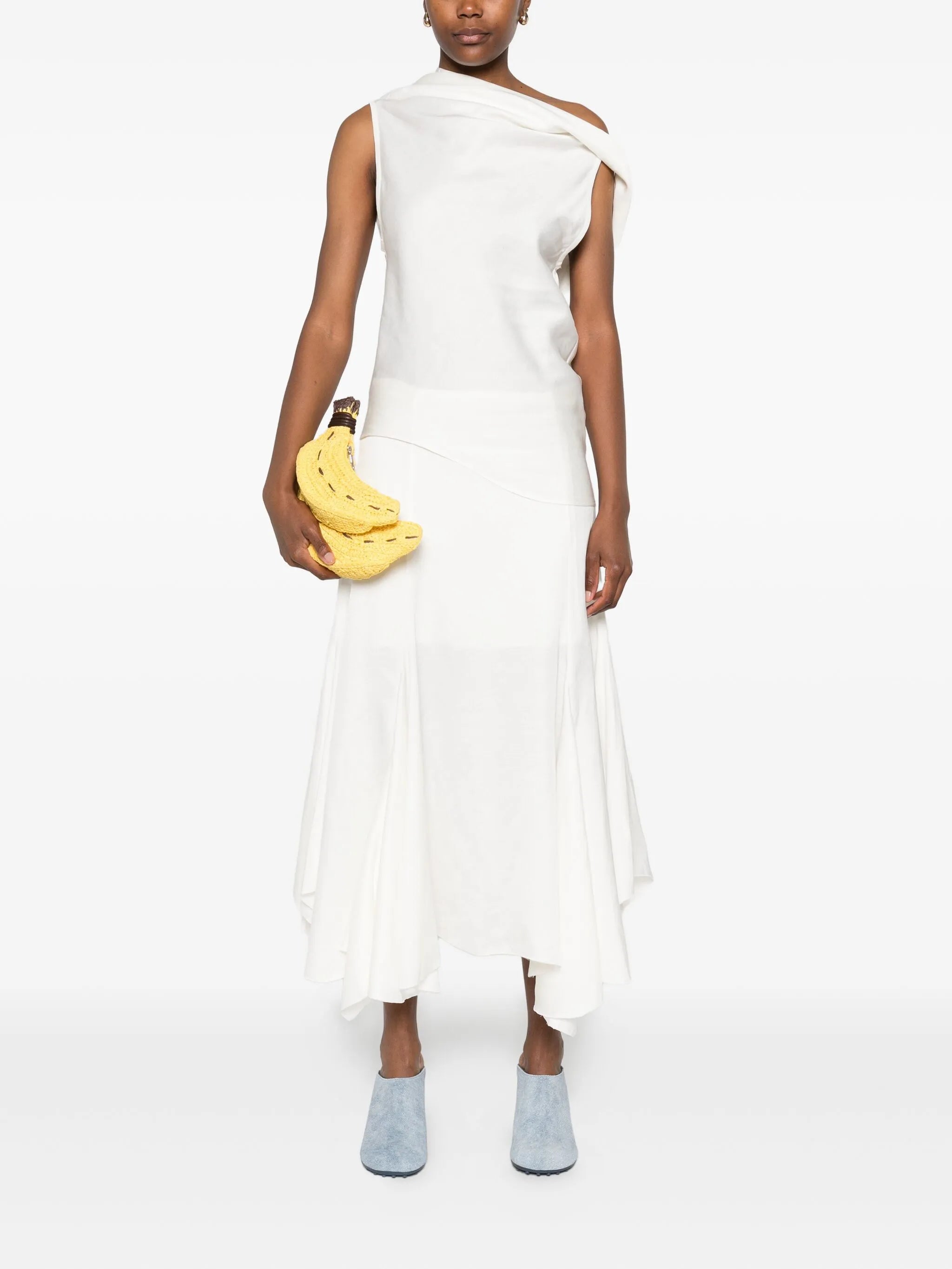 asymmetric cown neck top