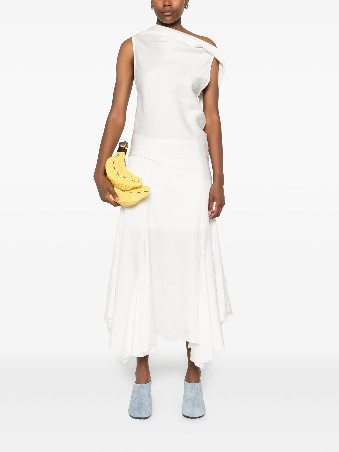 asymmetric cown-neck top