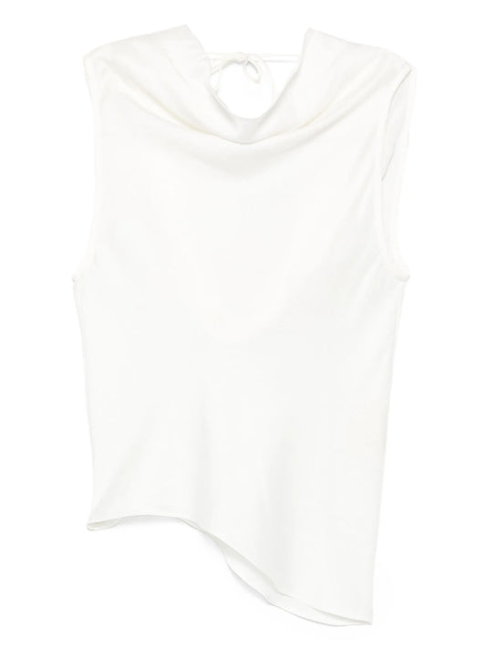 asymmetric cown neck top