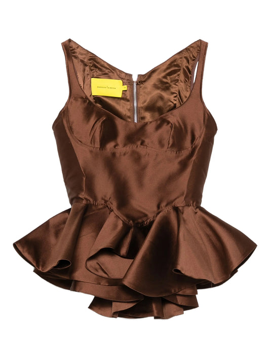 Mikado peplum corset