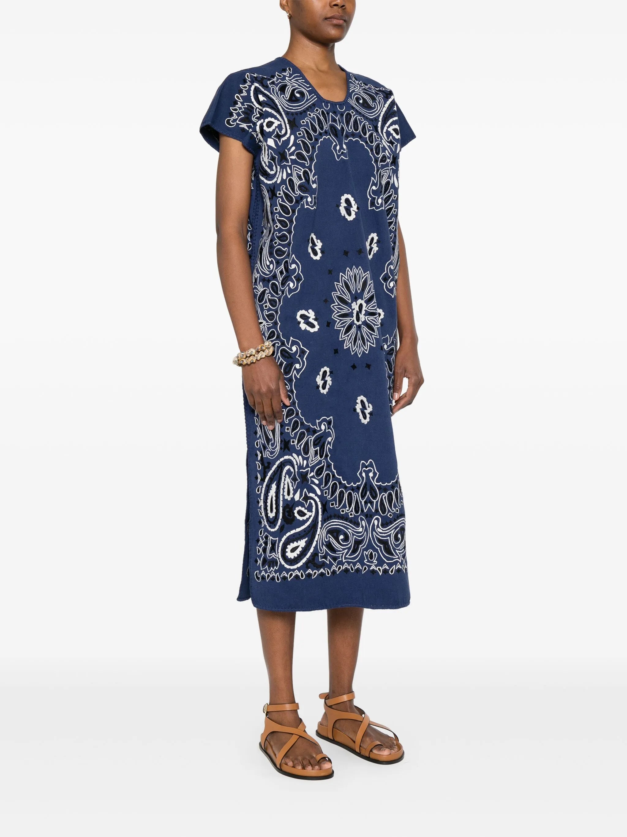 bandana-print midi dress