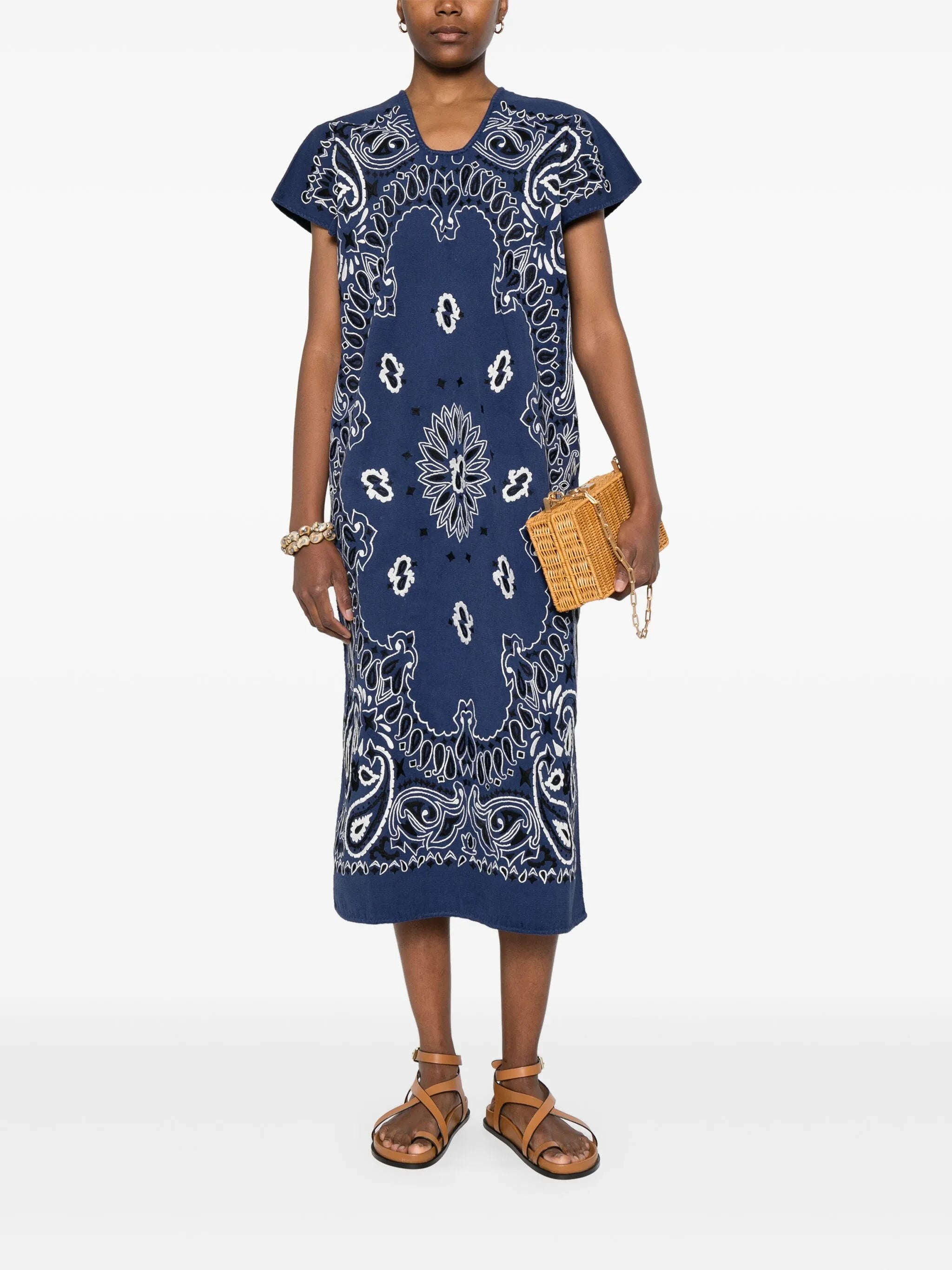 bandana-print midi dress