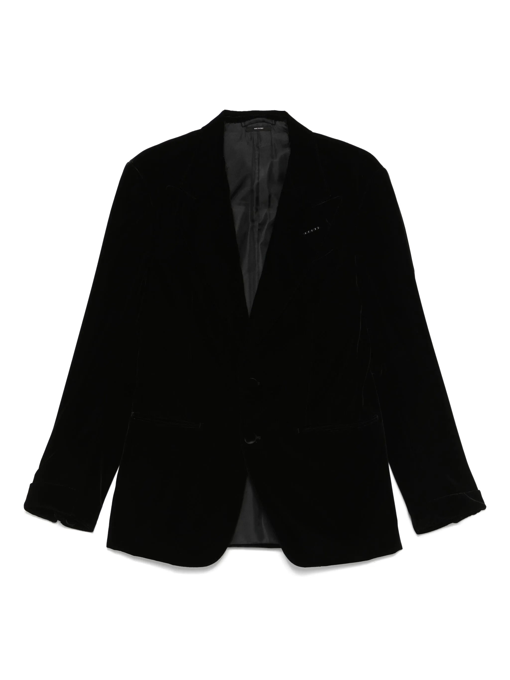 single-breasted velvet blazer