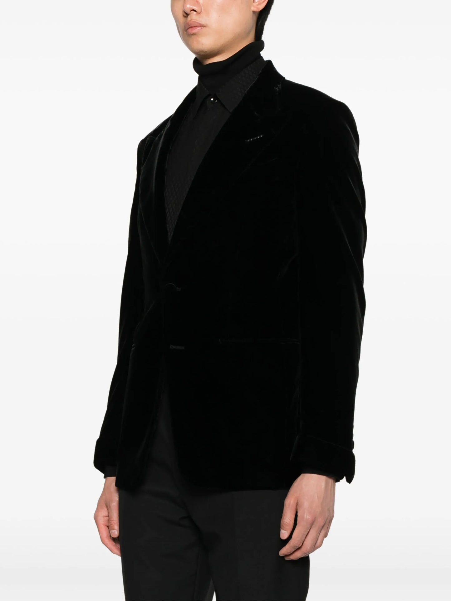 single-breasted velvet blazer