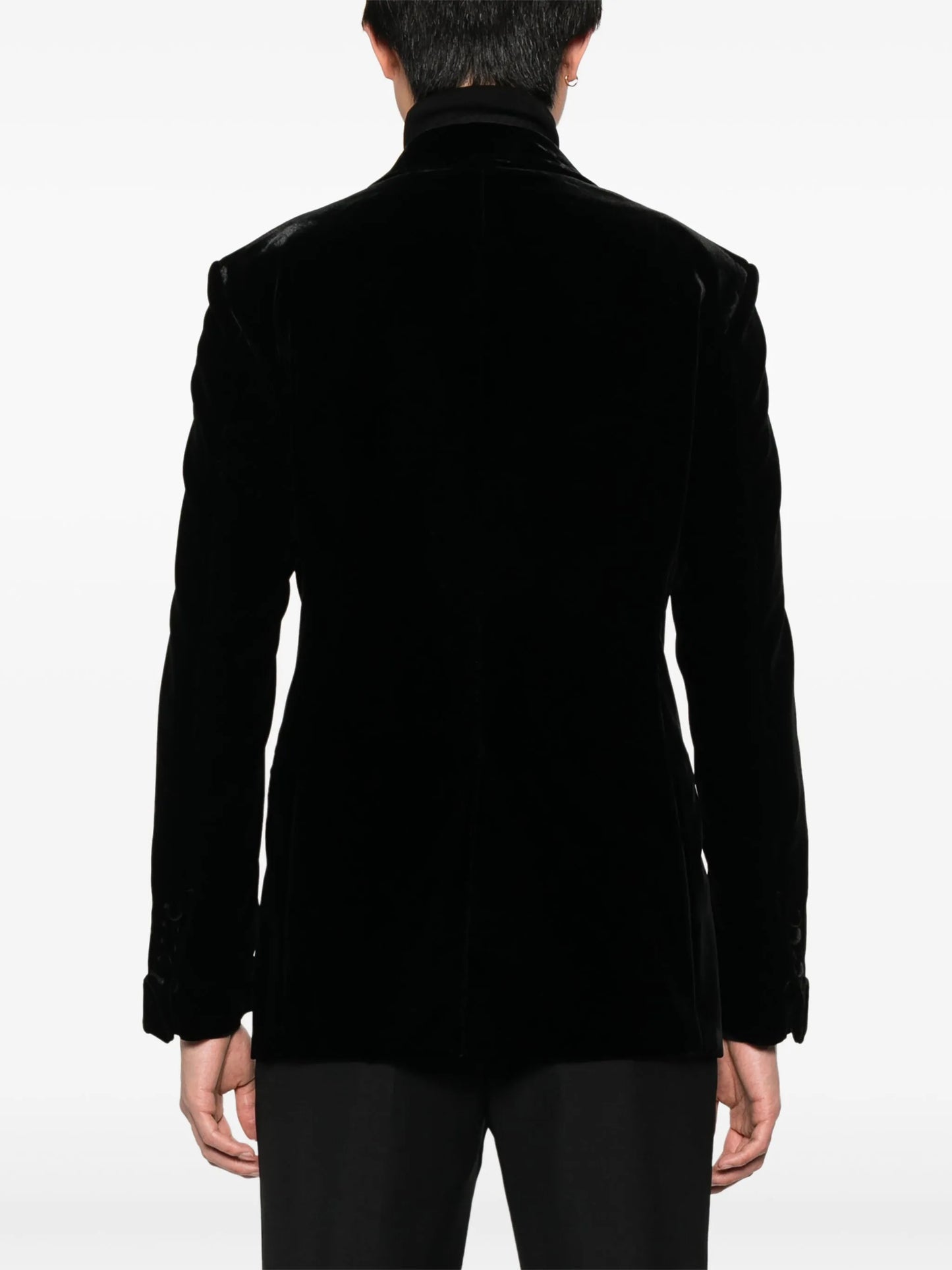 single-breasted velvet blazer