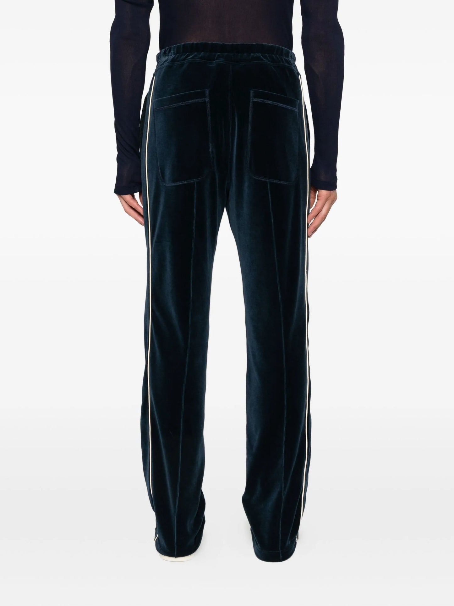 piped-trim velour track pants