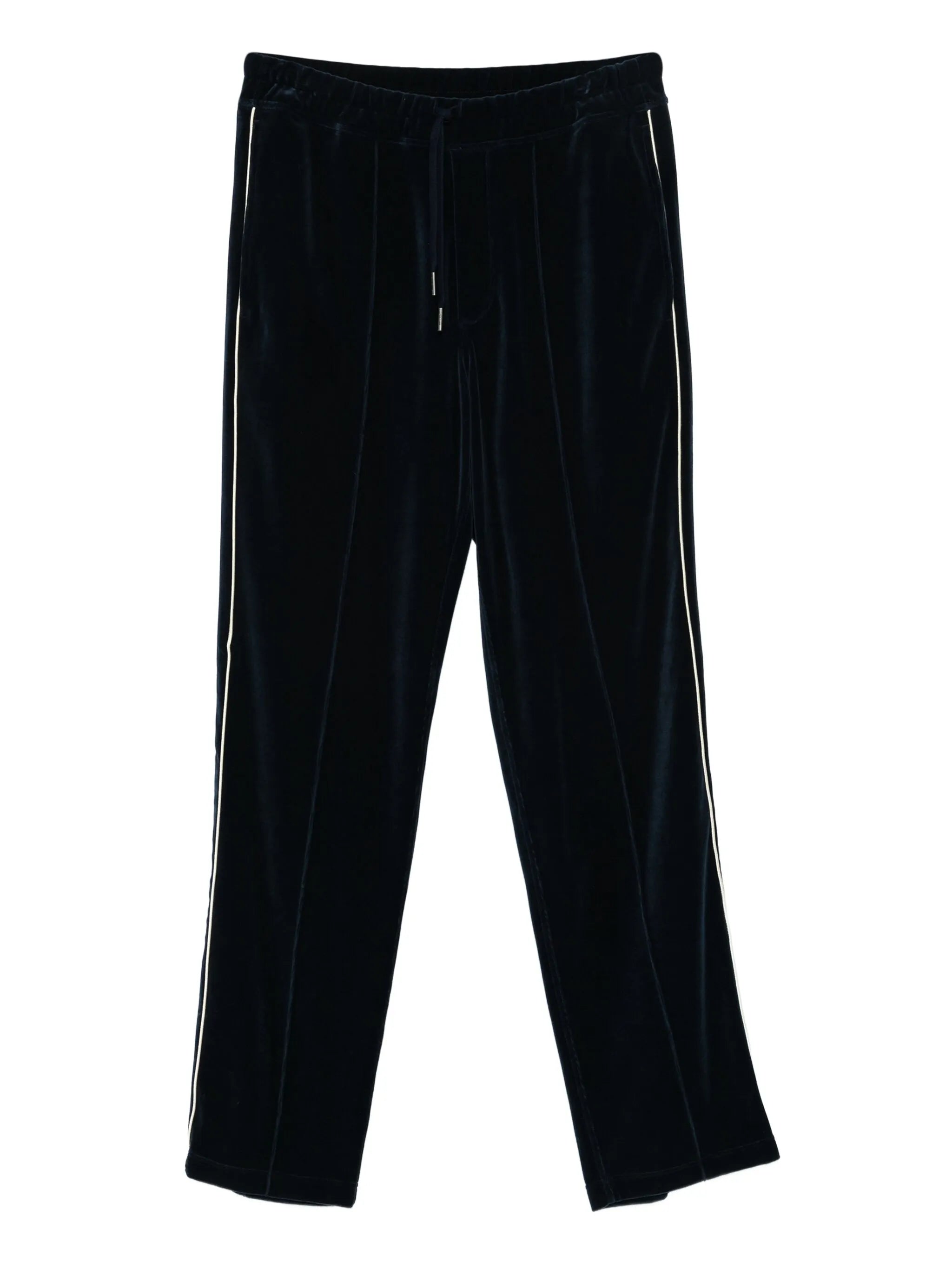 piped-trim velour track pants
