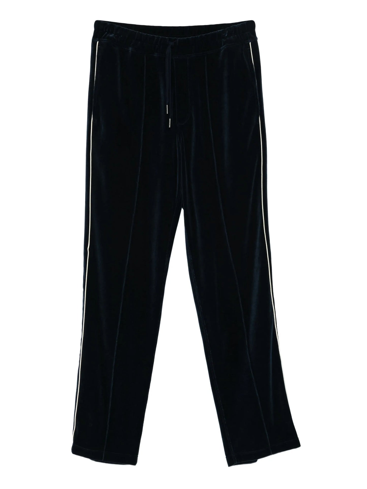 piped-trim velour track pants