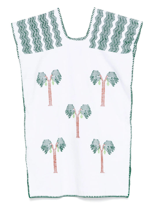 palm-motif mini dress