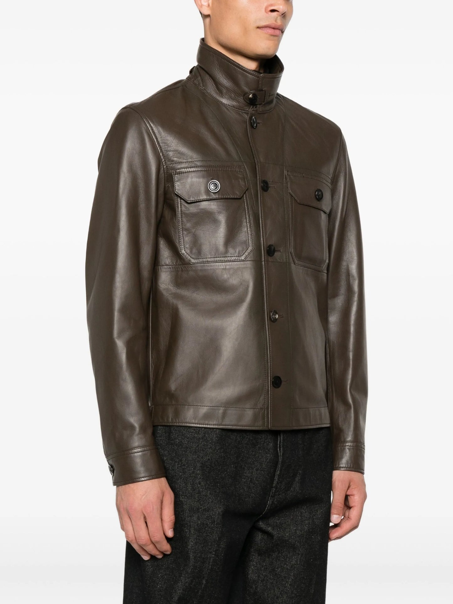 leather overshirt