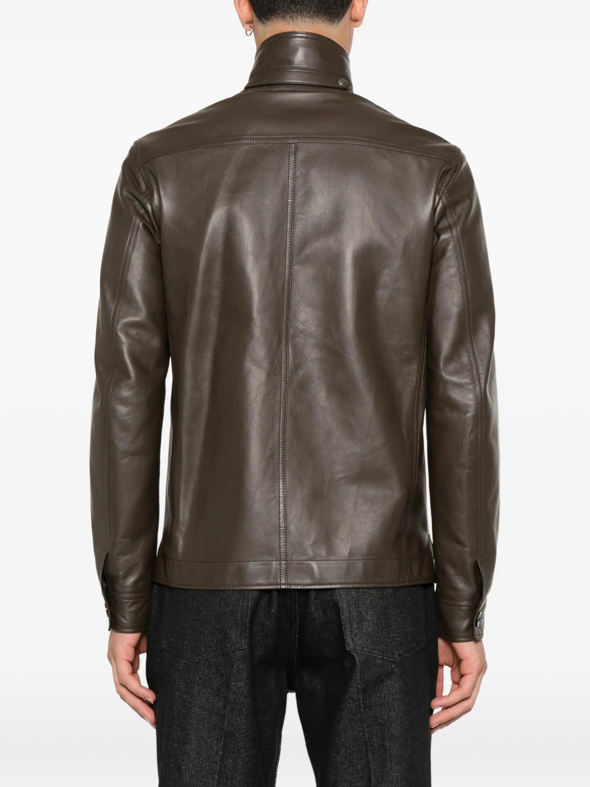 leather overshirt
