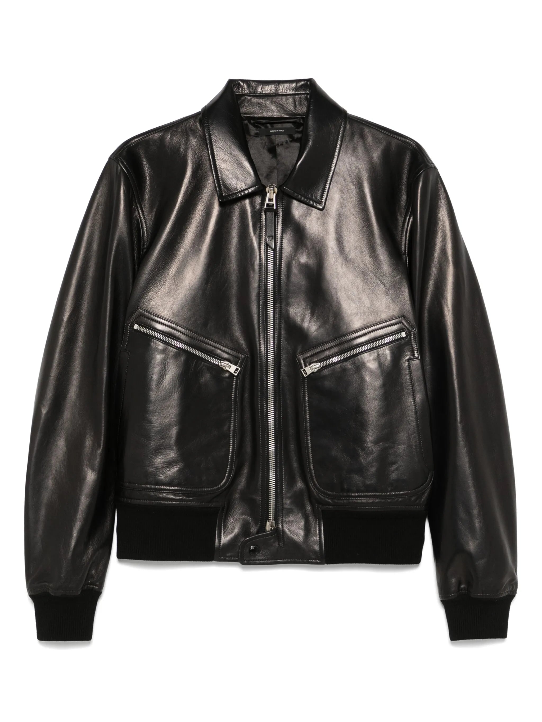 leather bomber jacket