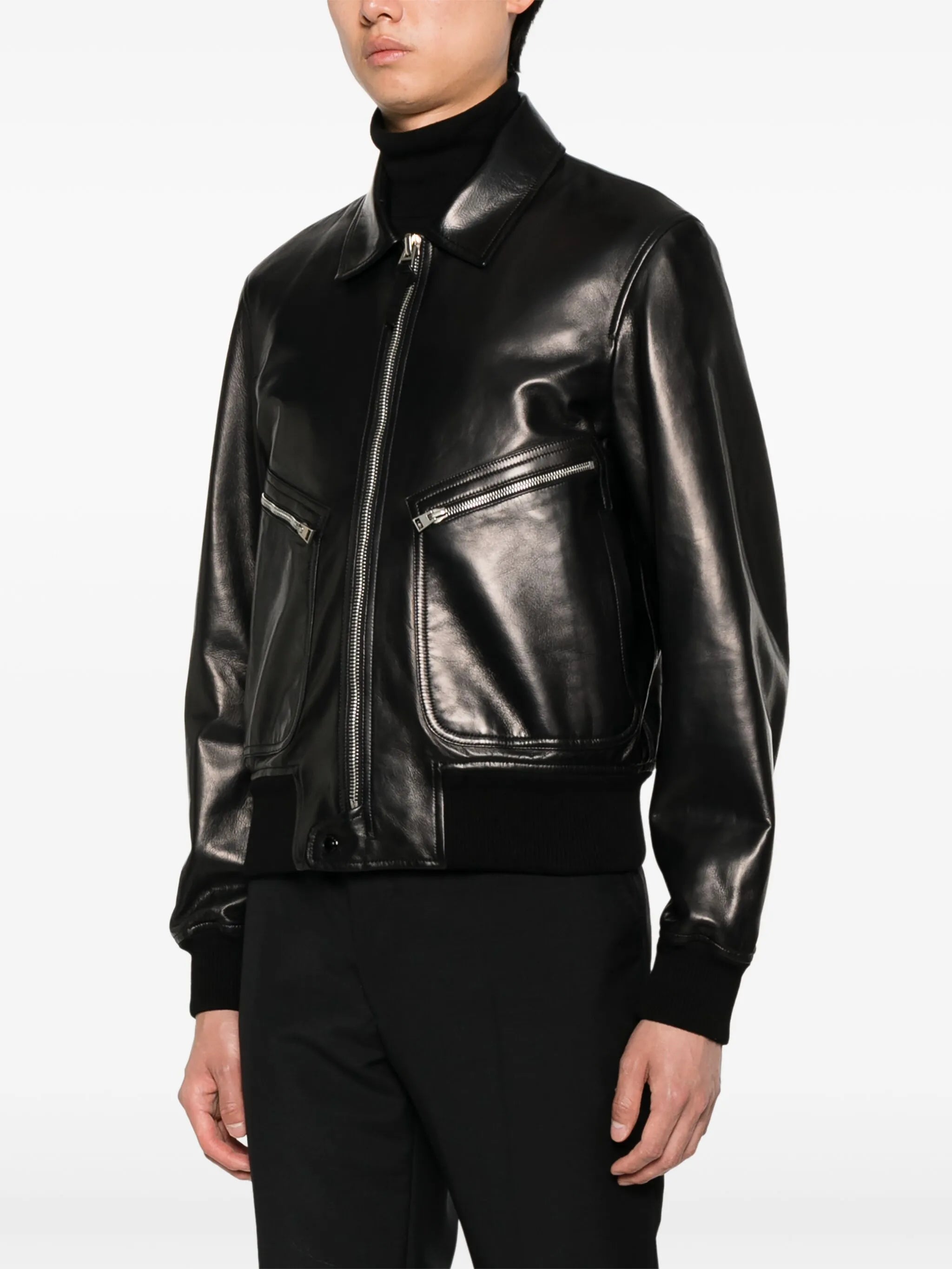leather bomber jacket