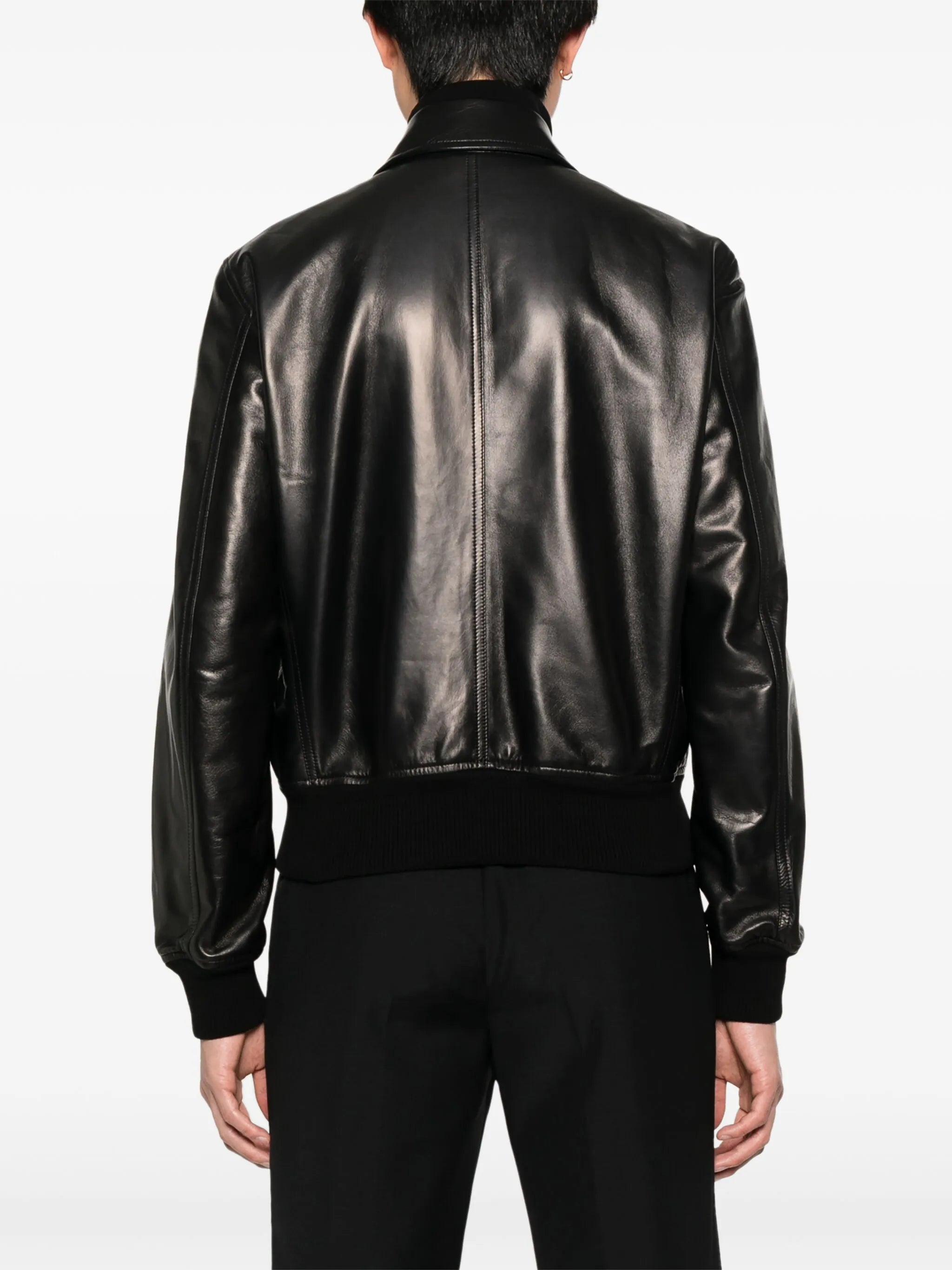 leather bomber jacket
