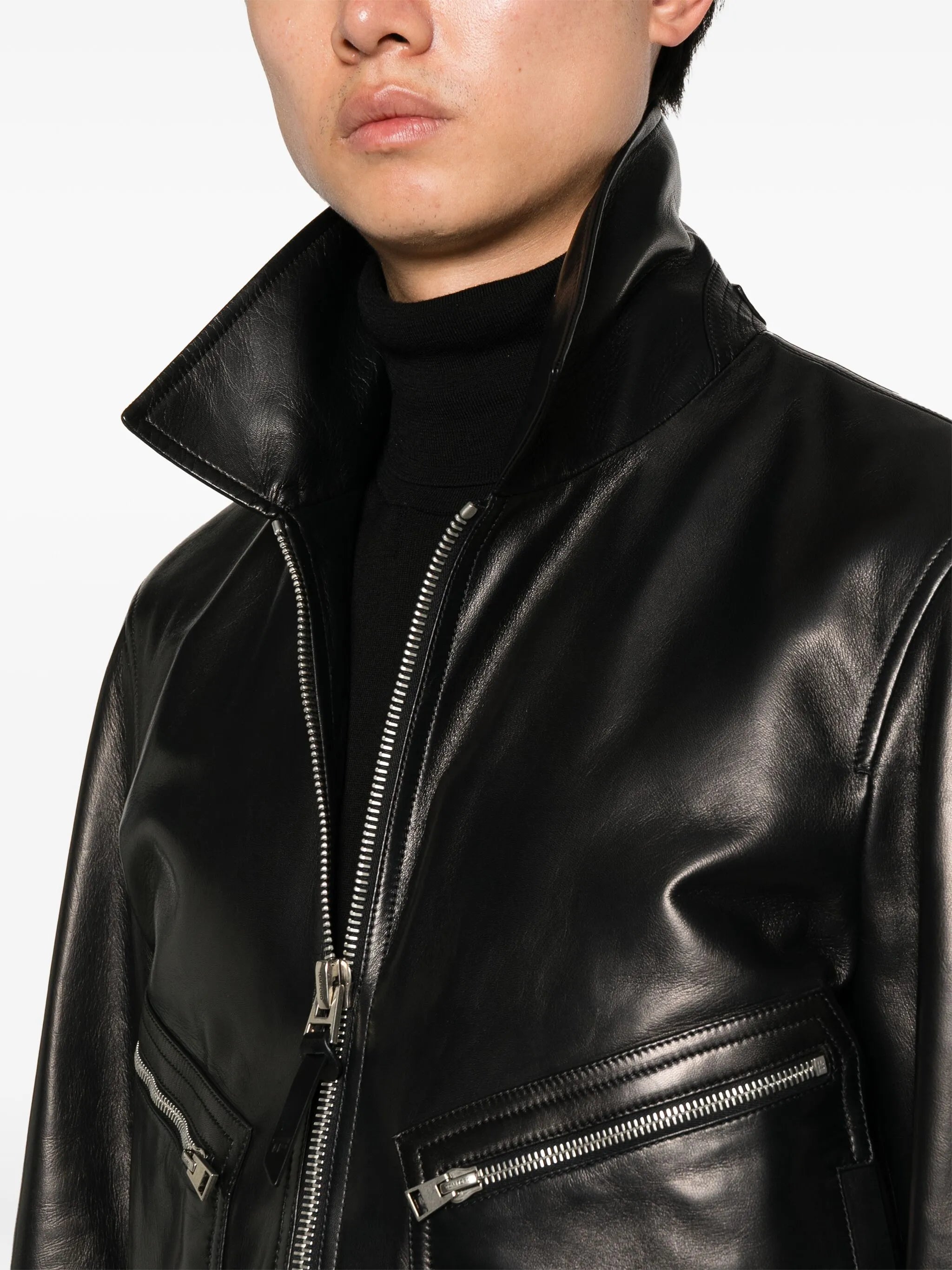 leather bomber jacket
