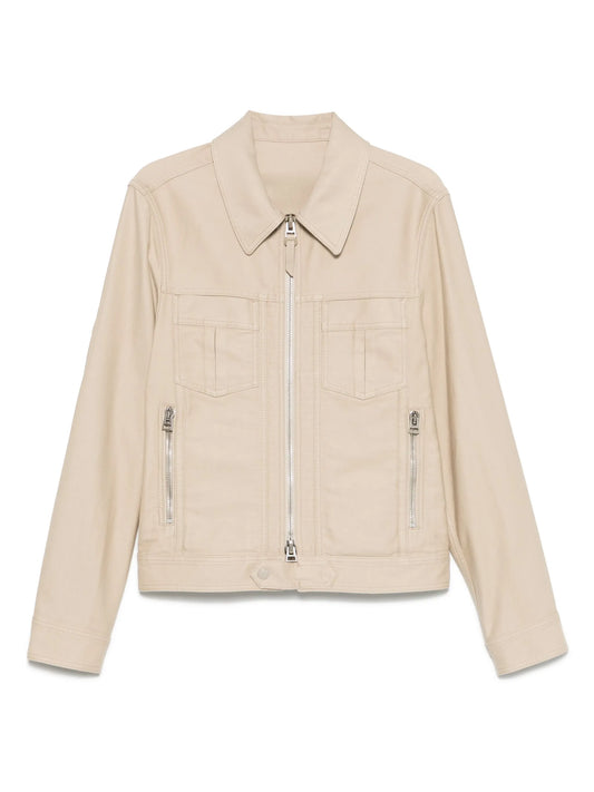 leather zip-up jacket