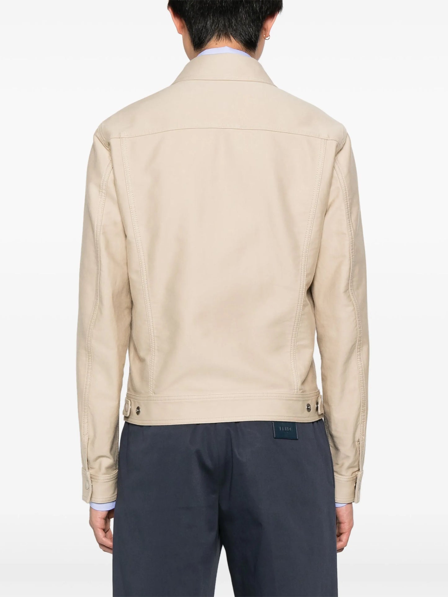 leather zip-up jacket