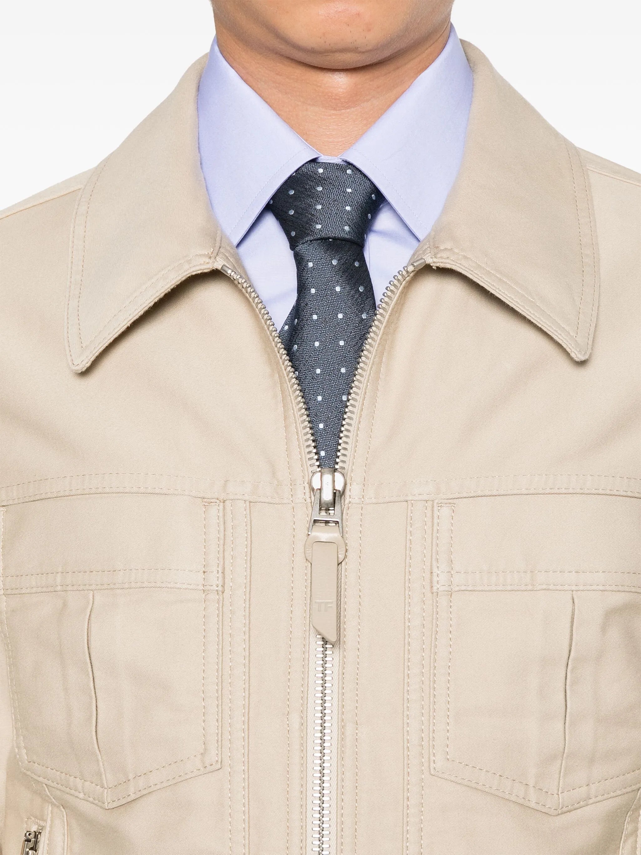 leather zip-up jacket