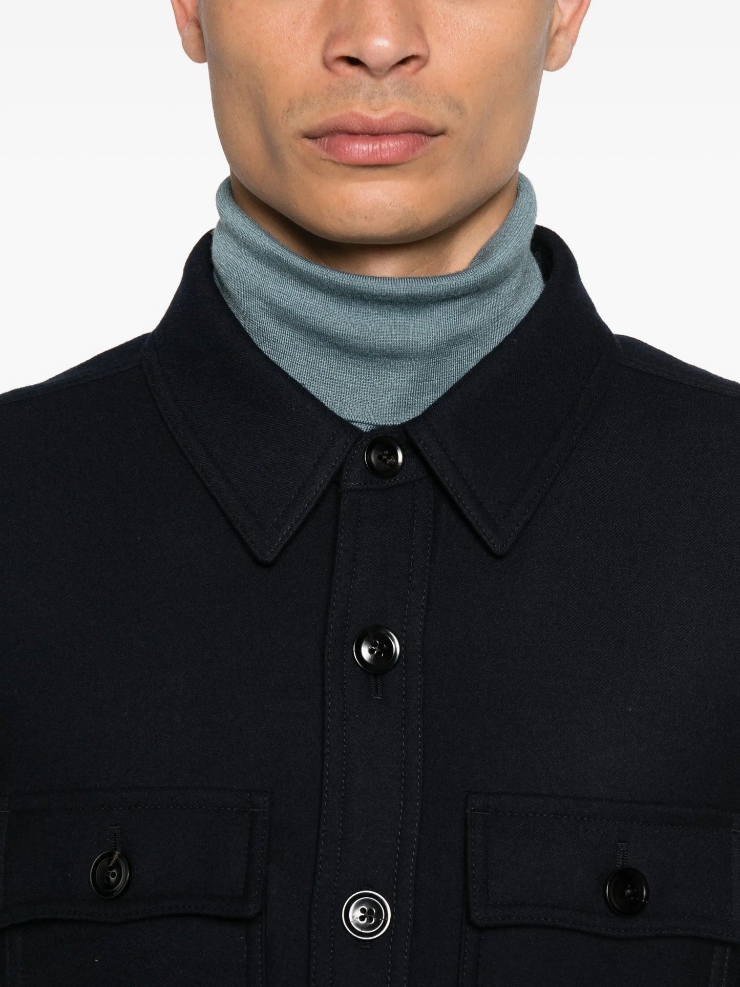 button-down flap-pocket shirt jacket
