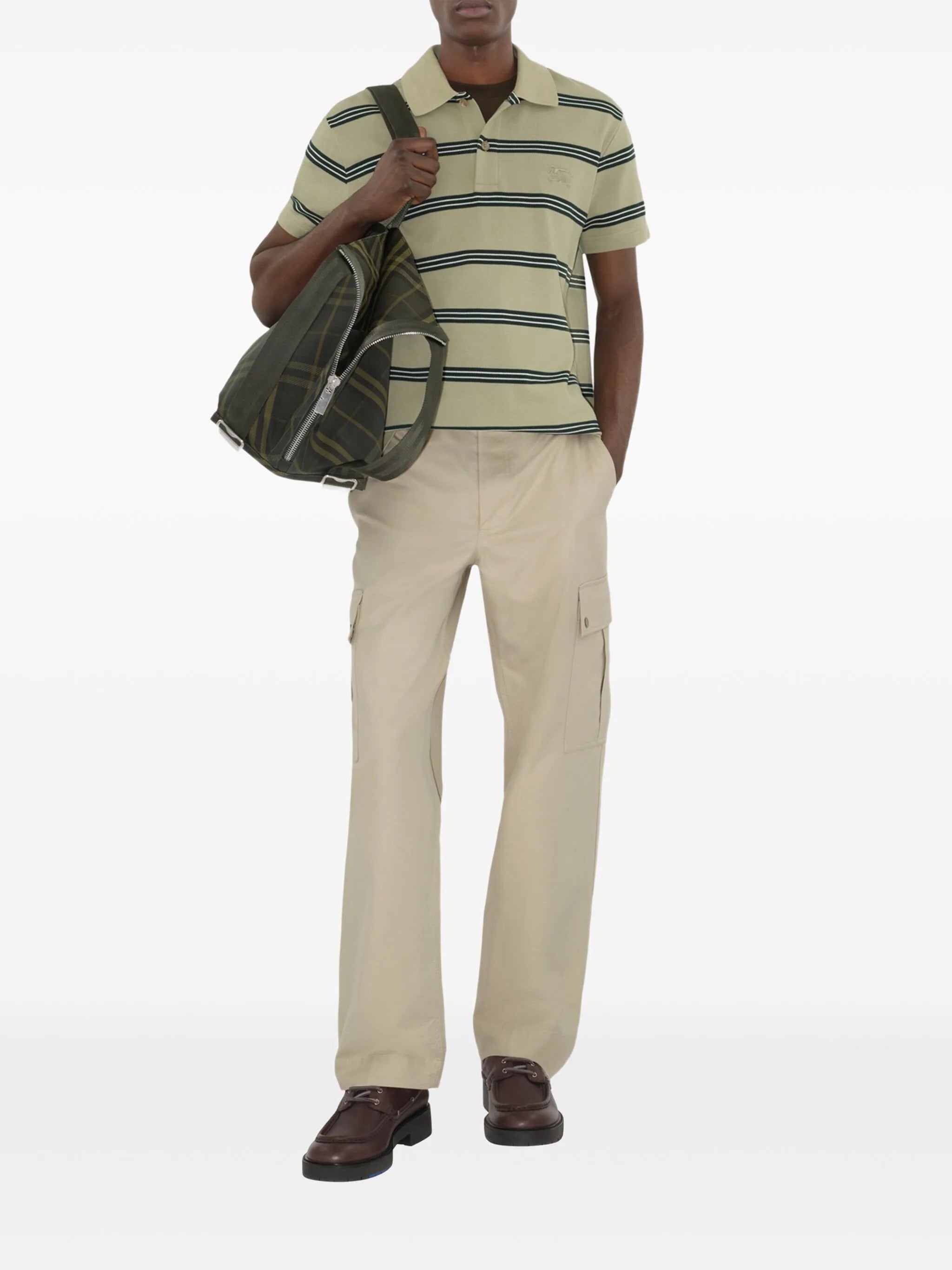striped cotton polo shirt