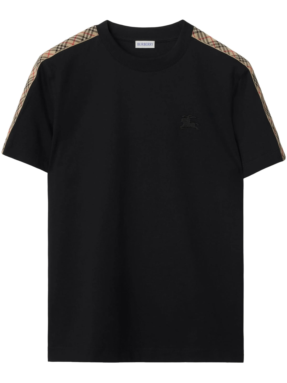 Check trim cotton T-shirt