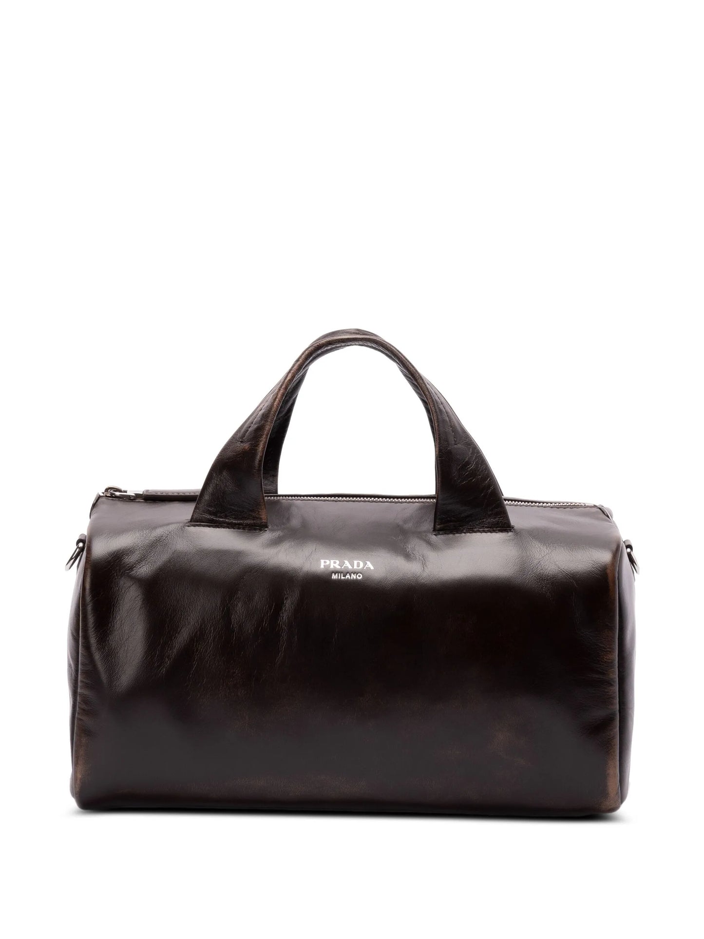 small leather duffle bag