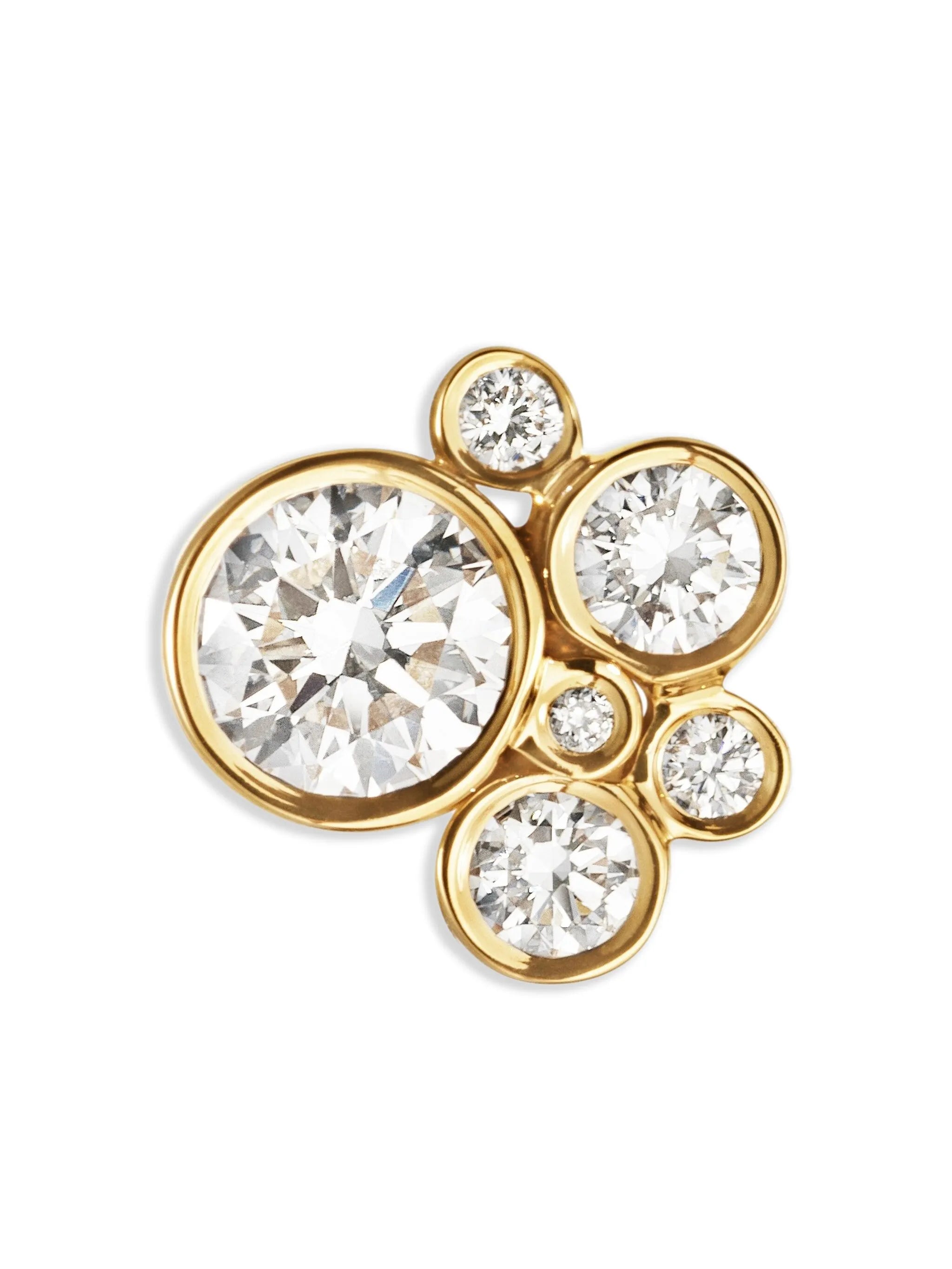 18kt yellow gold Bisou diamond single earring