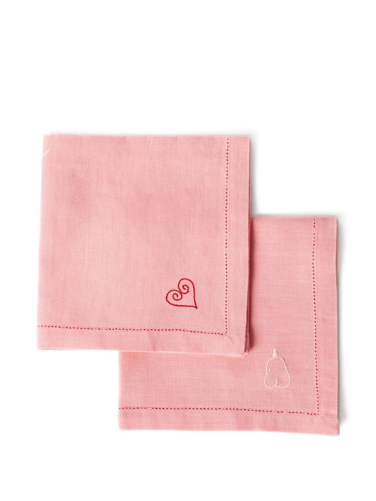 heart-embroidered napkins (set of four)