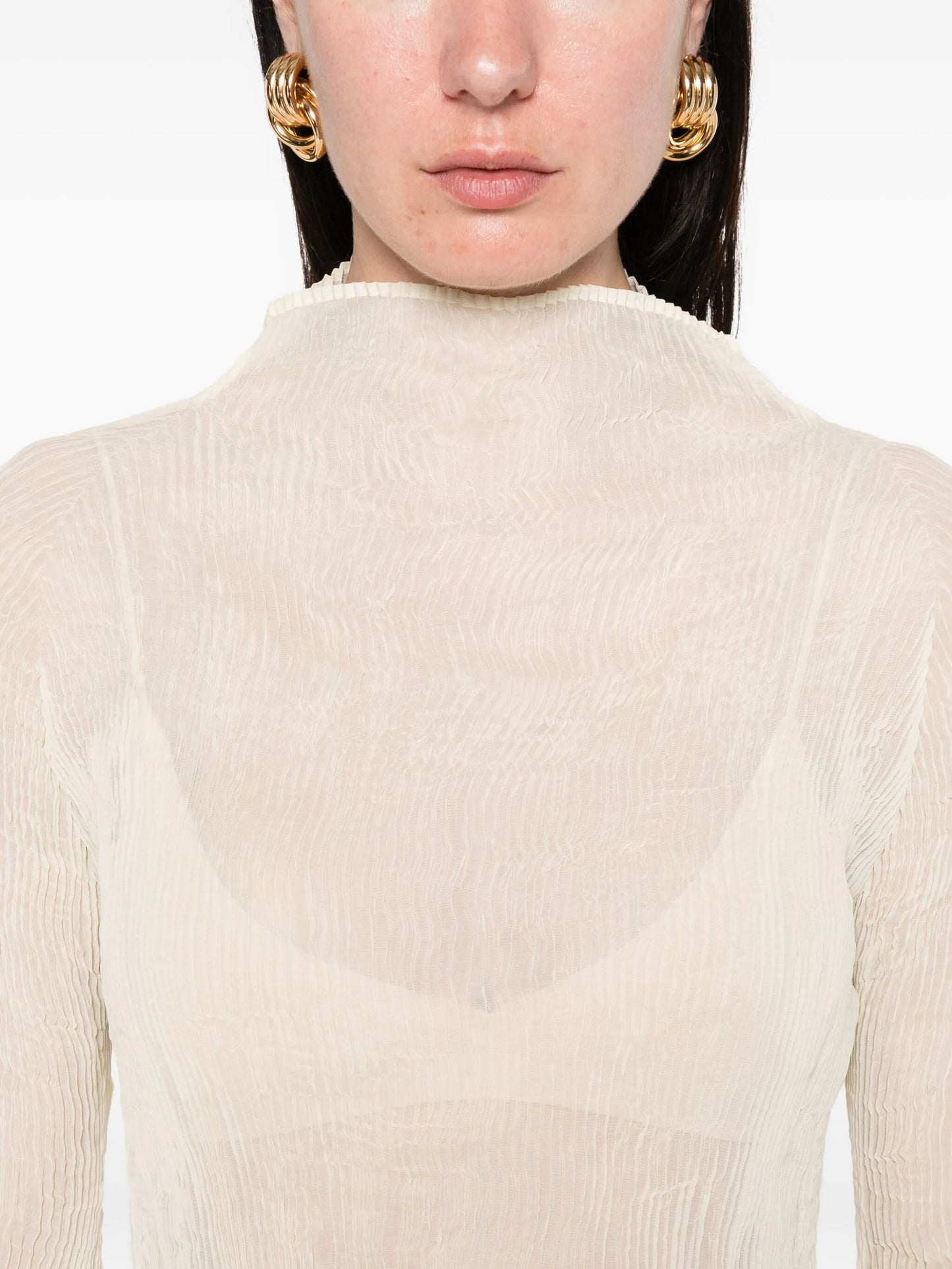 semi-sheer blouse