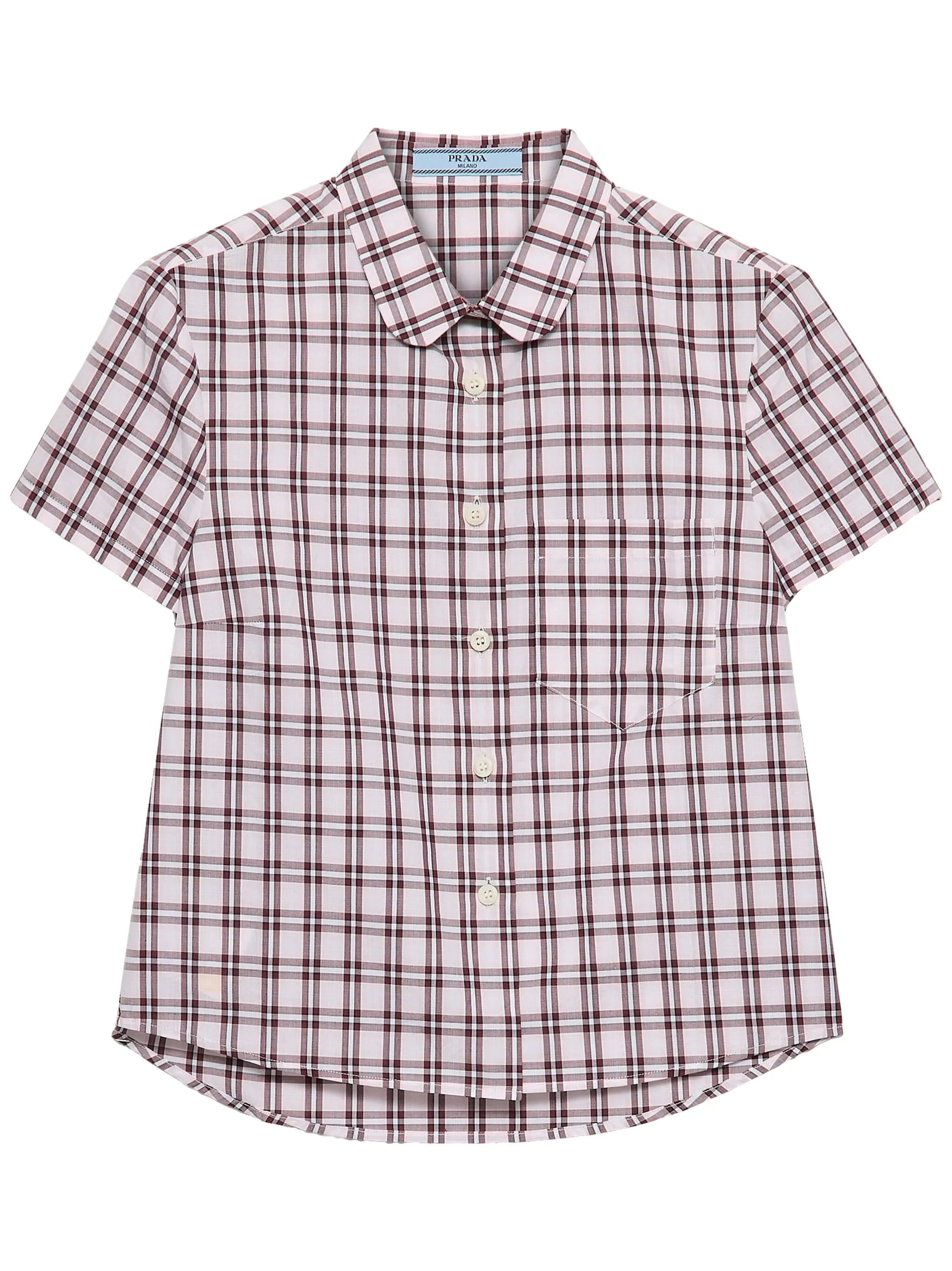 check-print cotton shirt
